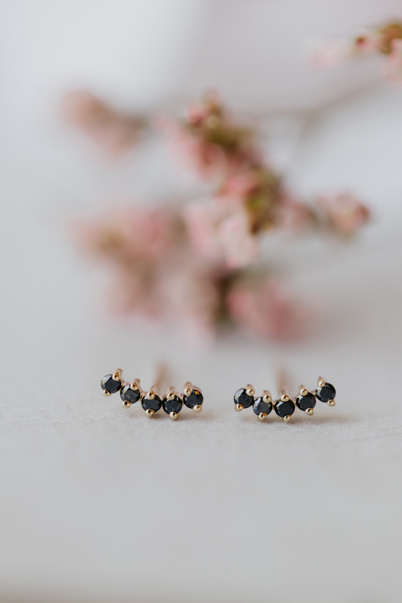 Five Stone Curved Stud Earrings
