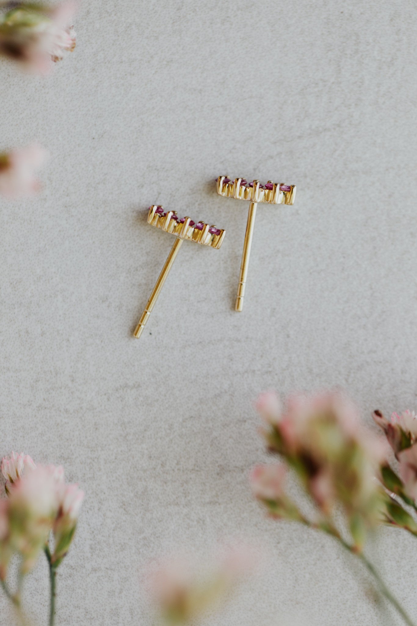 Five Stone Curved Stud Earrings