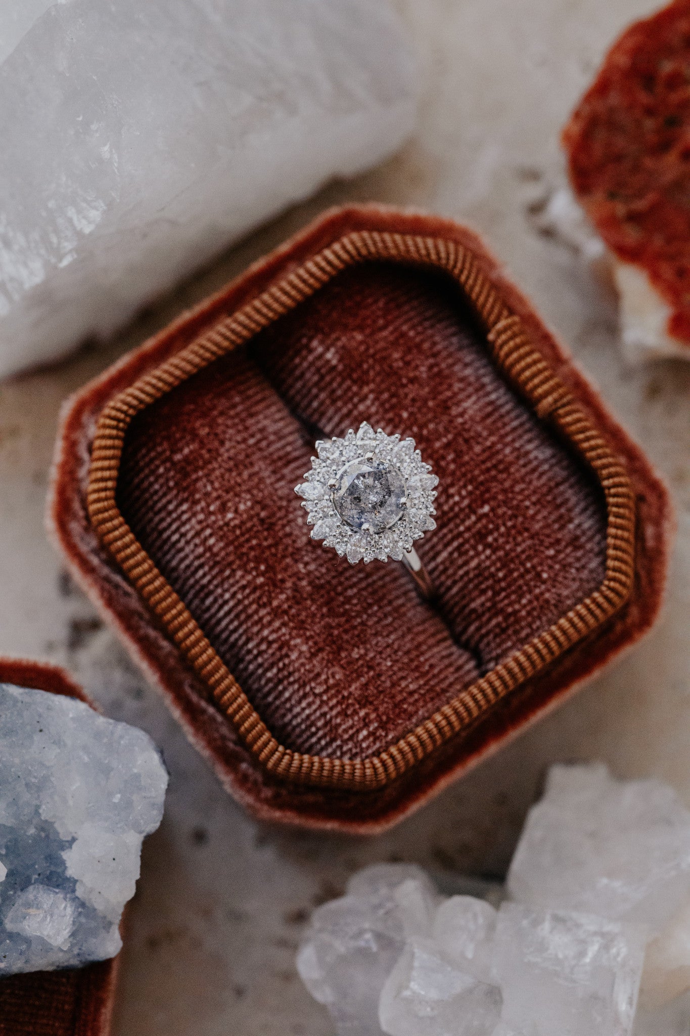 The Stella 1.14 ct Round Galaxy Diamond Halo Ring