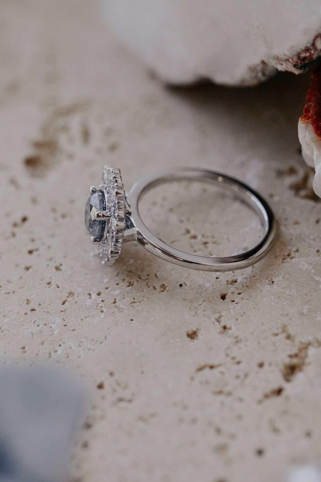 The Stella 1.14 ct Round Galaxy Diamond Halo Ring