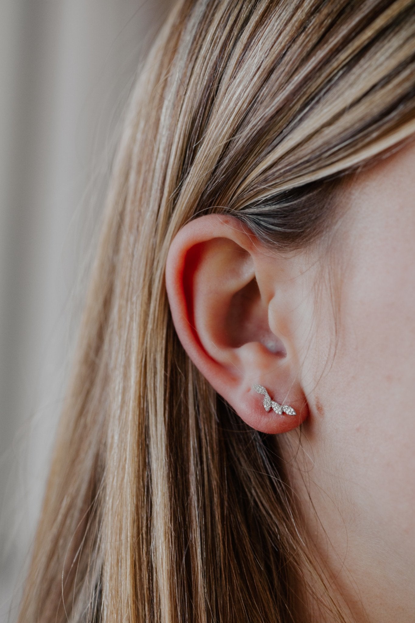 Four Marquise Pave Diamond Climber Earrings