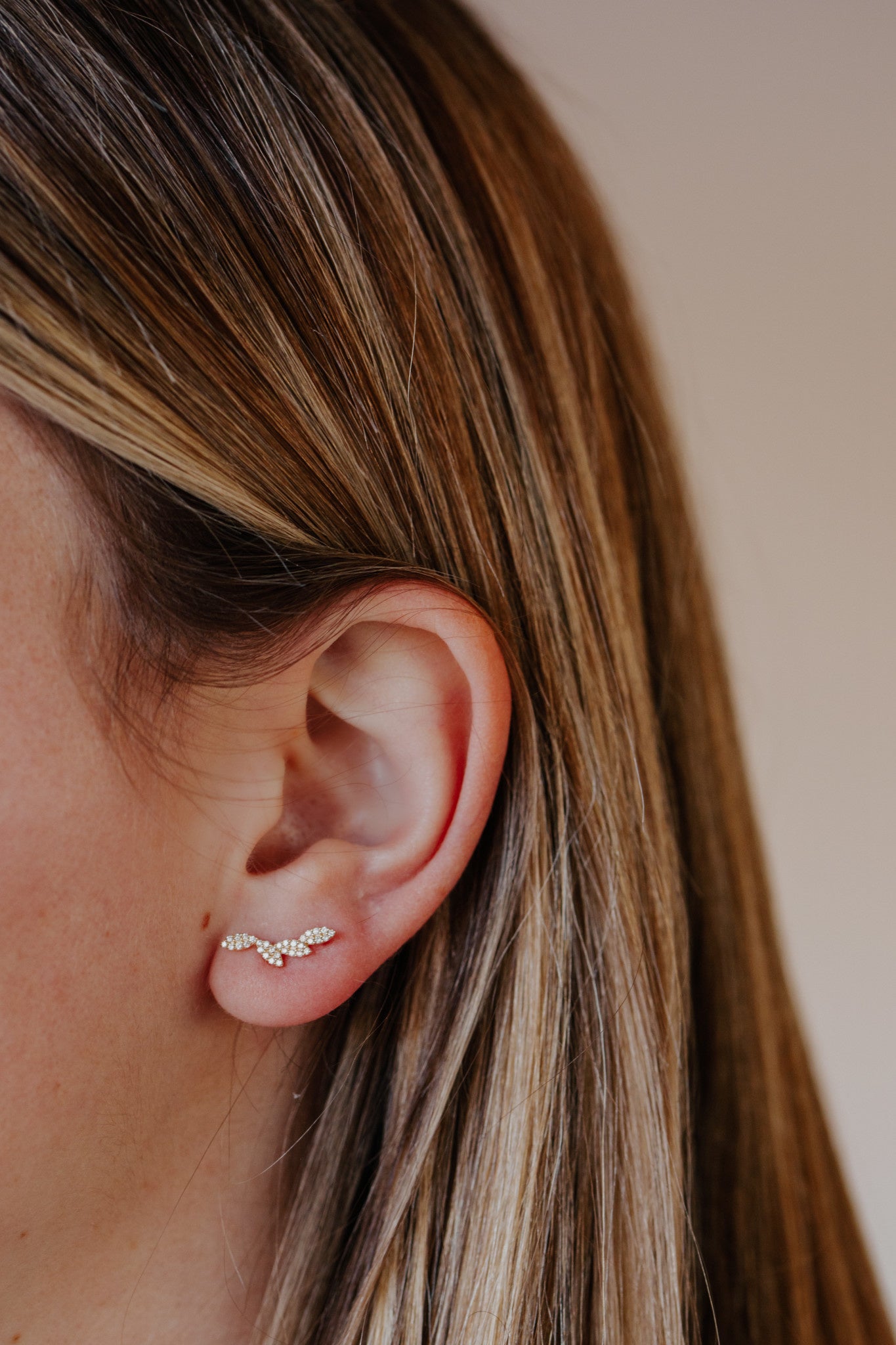 Four Marquise Pave Diamond Climber Earrings