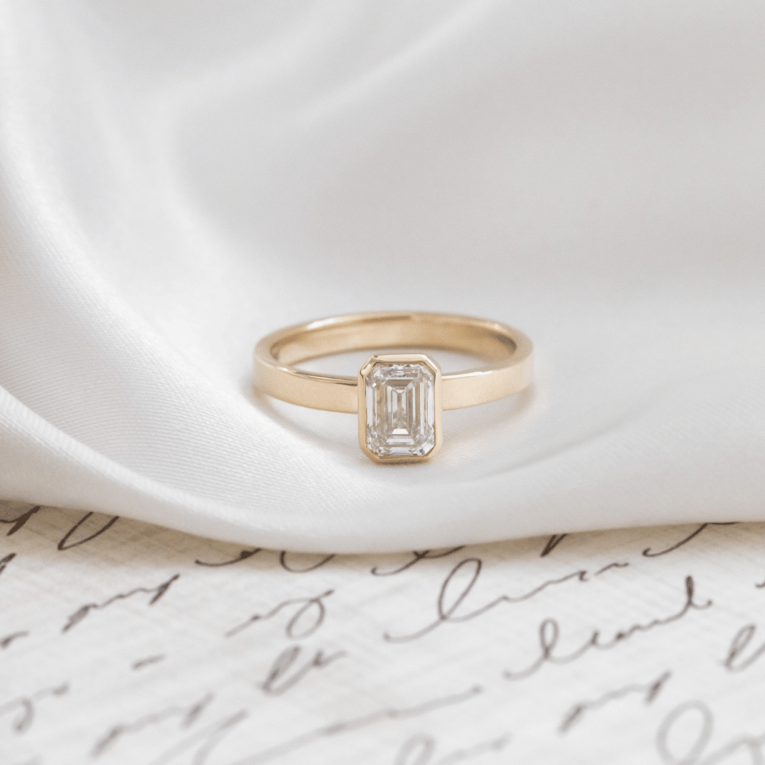 The Elena Emerald Cut Solitaire