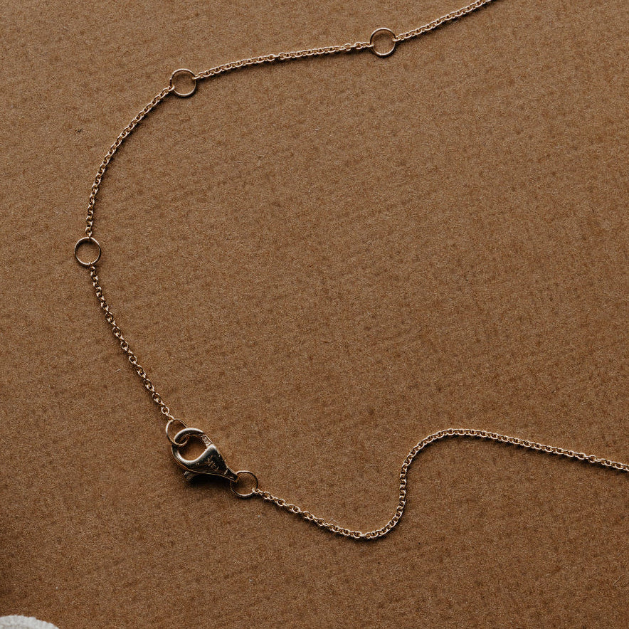 Curved Pave Diamond Bar Necklace clasp