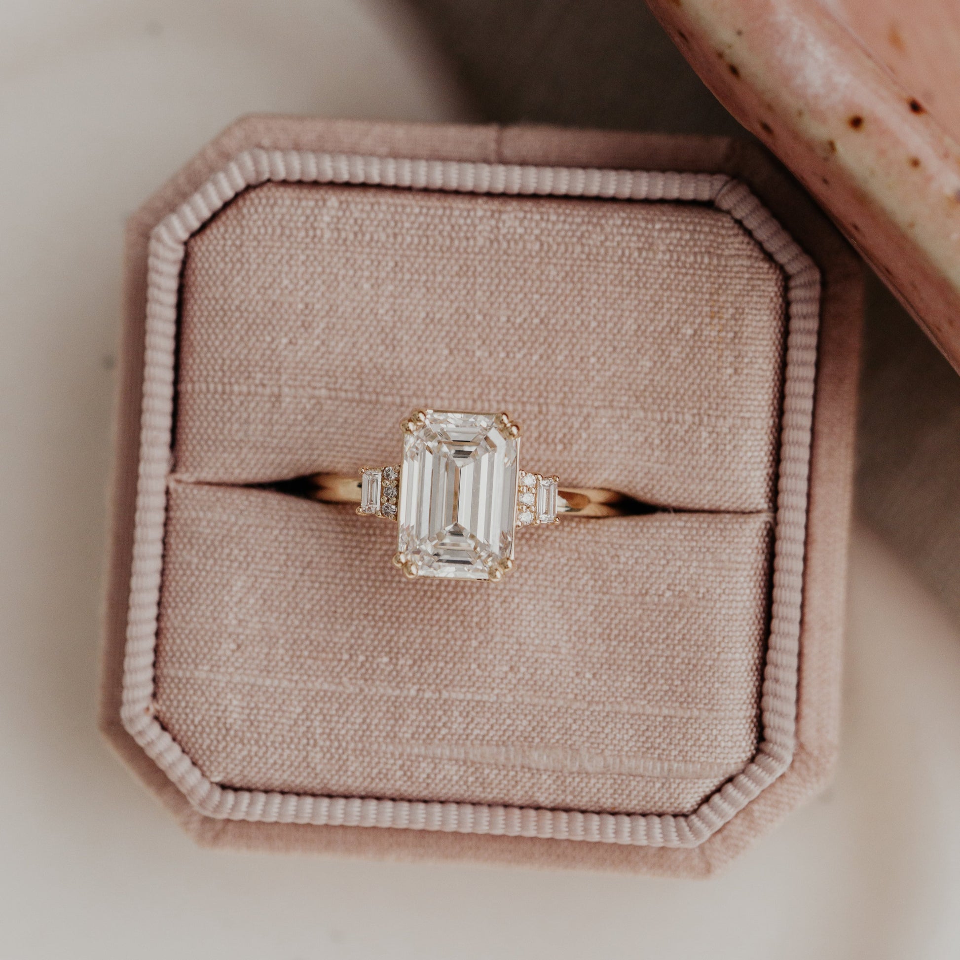 Jules emerald cut diamond engagement ring