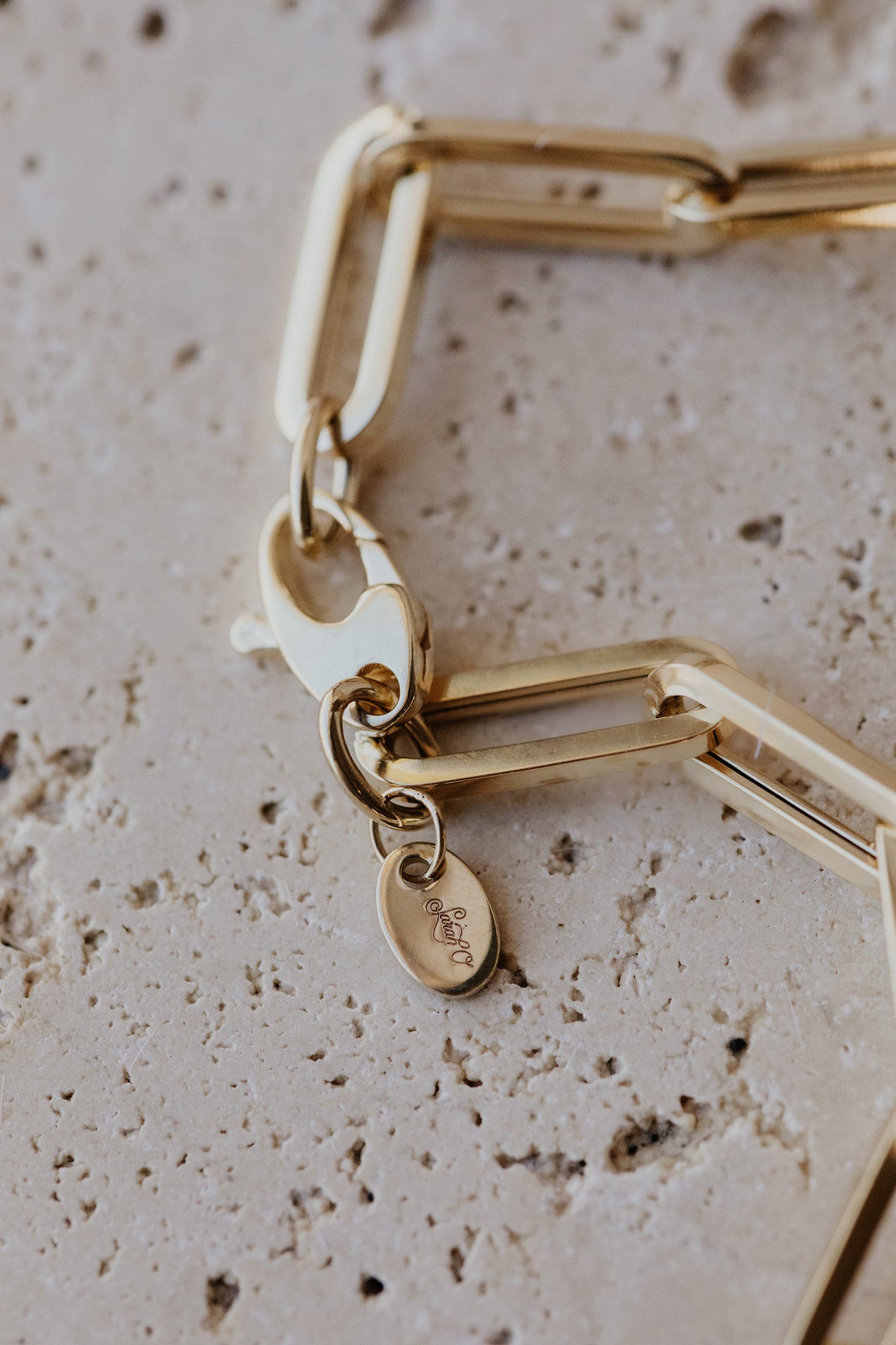 Large Paper Clip Chain Necklace 14kyg lobster clasp