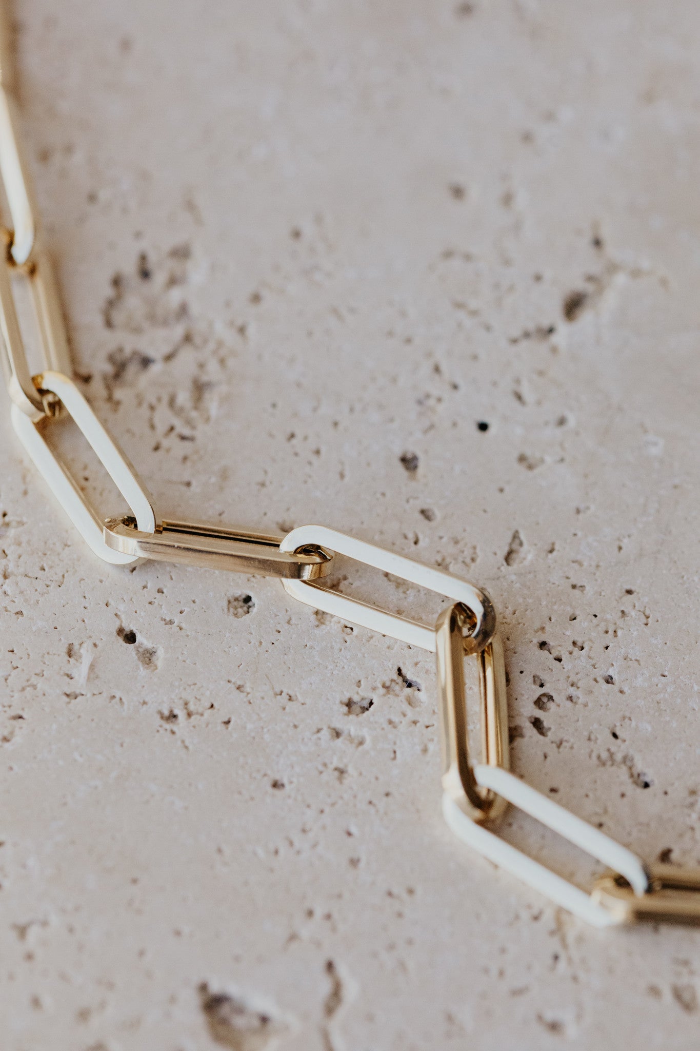 Large Paper Clip Chain Necklace 14kyg