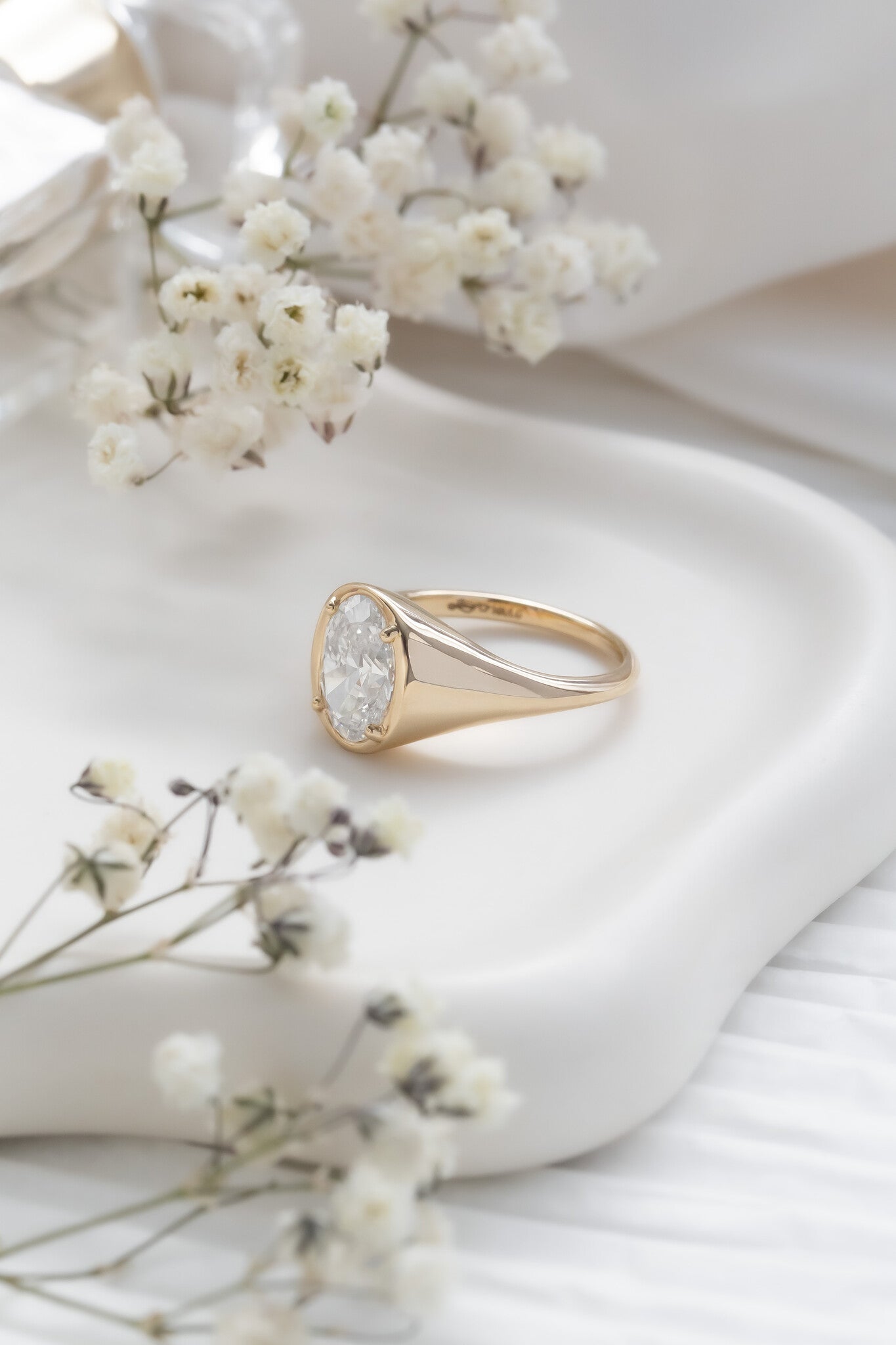 The Lennox Oval Signet Ring side profile