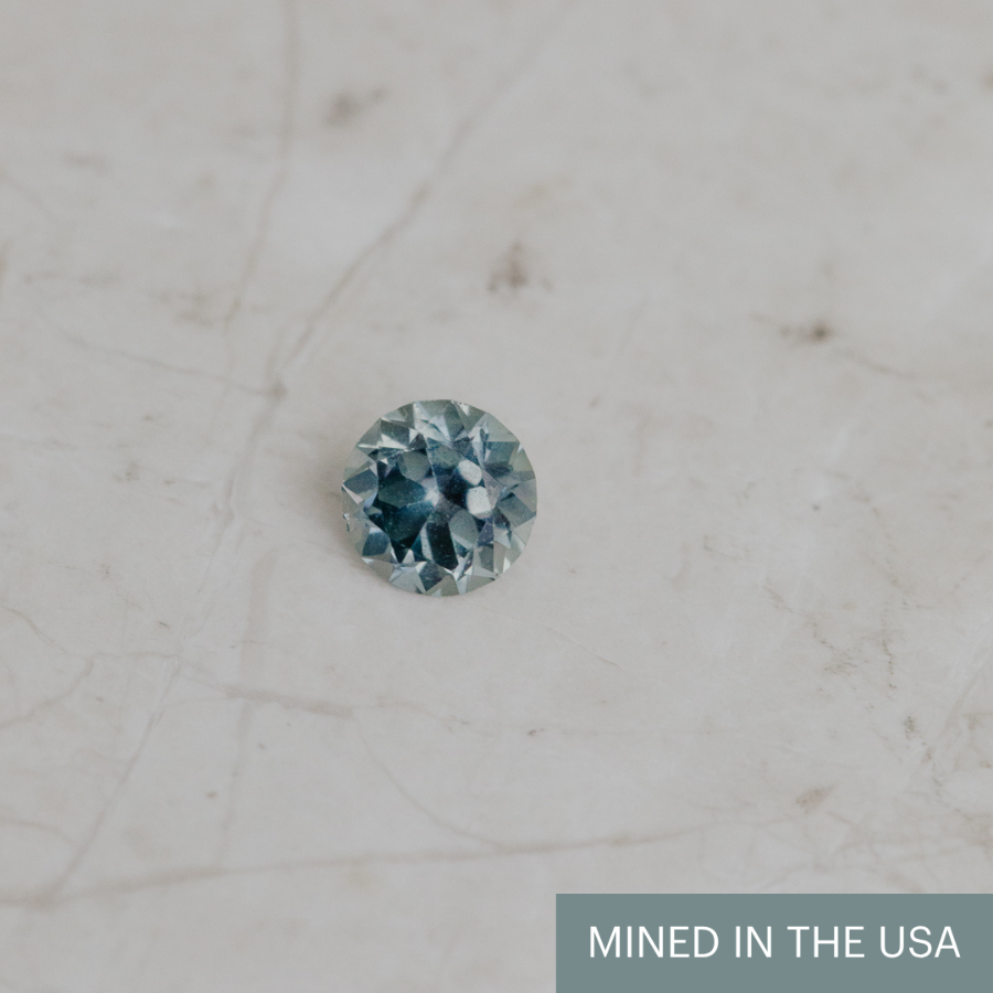 Build Your Own .75 ct Round Grey Montana Sapphire Ring