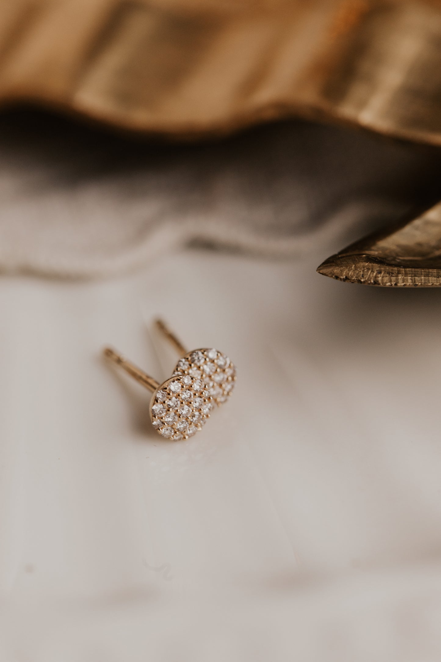 Pave Round Diamond Stud Earrings