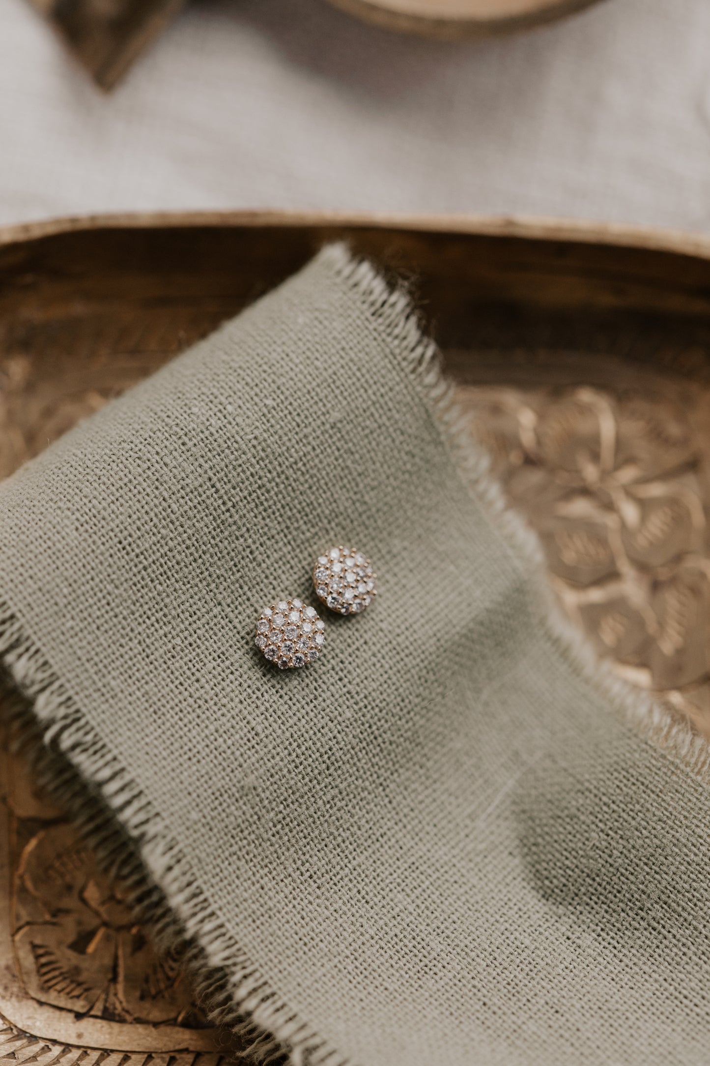 Pave Round Diamond Stud Earrings