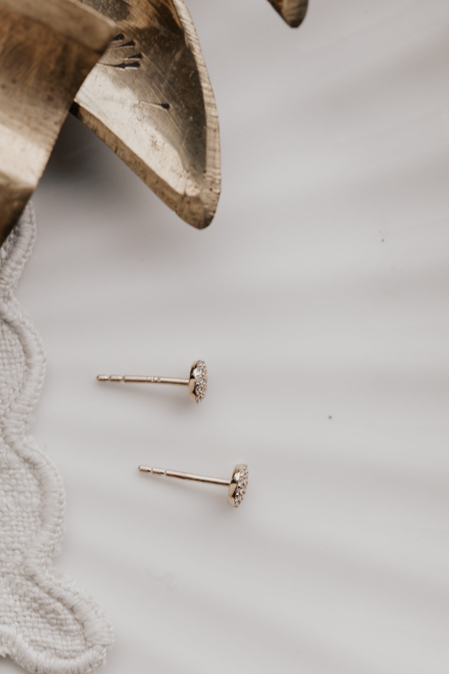 Pave Round Diamond Stud Earrings backs
