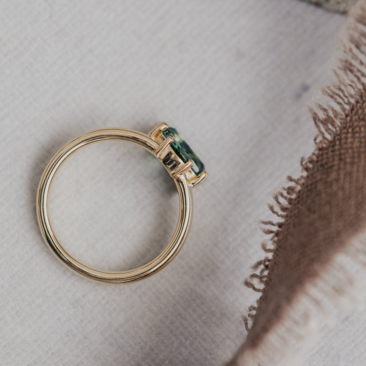 The Reese 1.81 ct Long Cushion Teal Montana Sapphire Ring