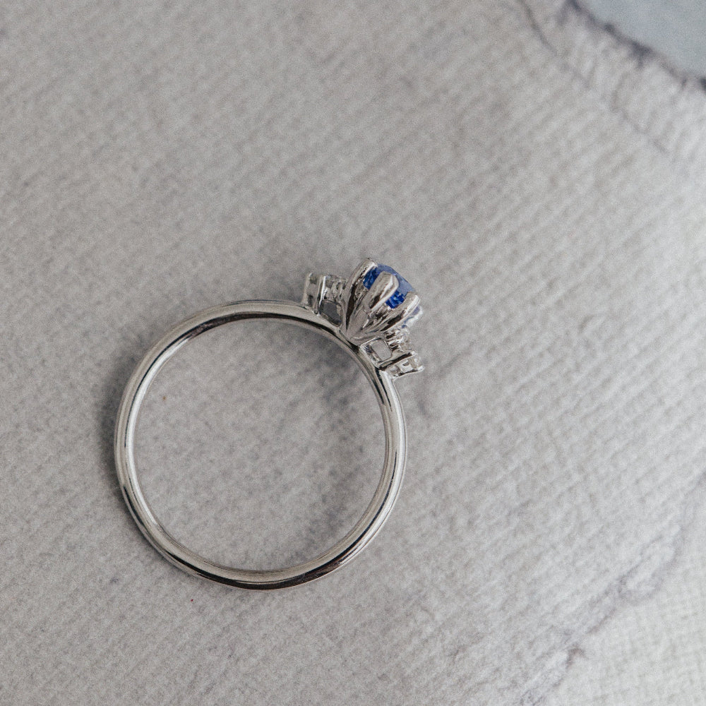 The Vivien 1.22 ct Marquise Blue Sri Lanka Sapphire Ring