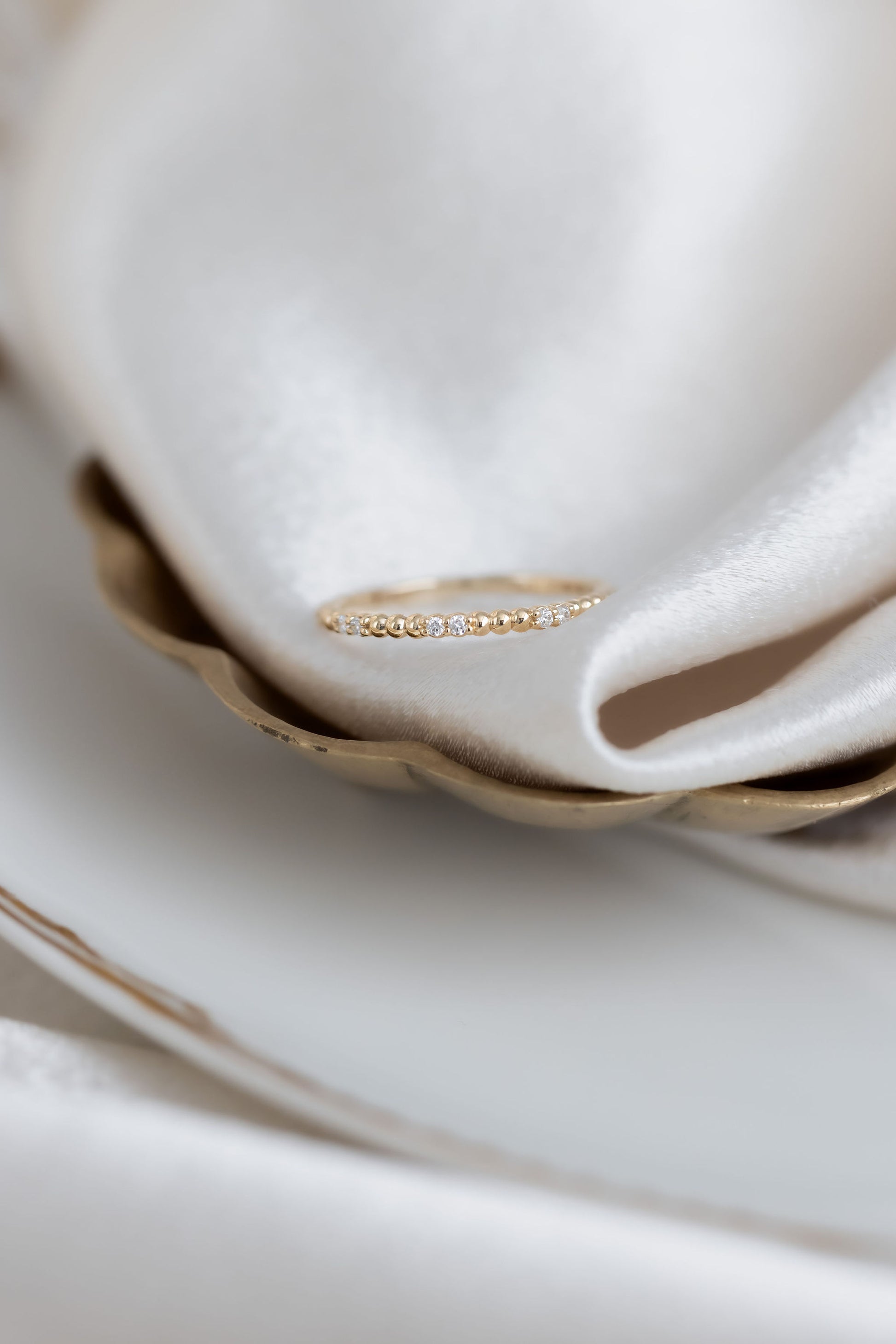 The Jackie Diamond Band in 14k yellow gold