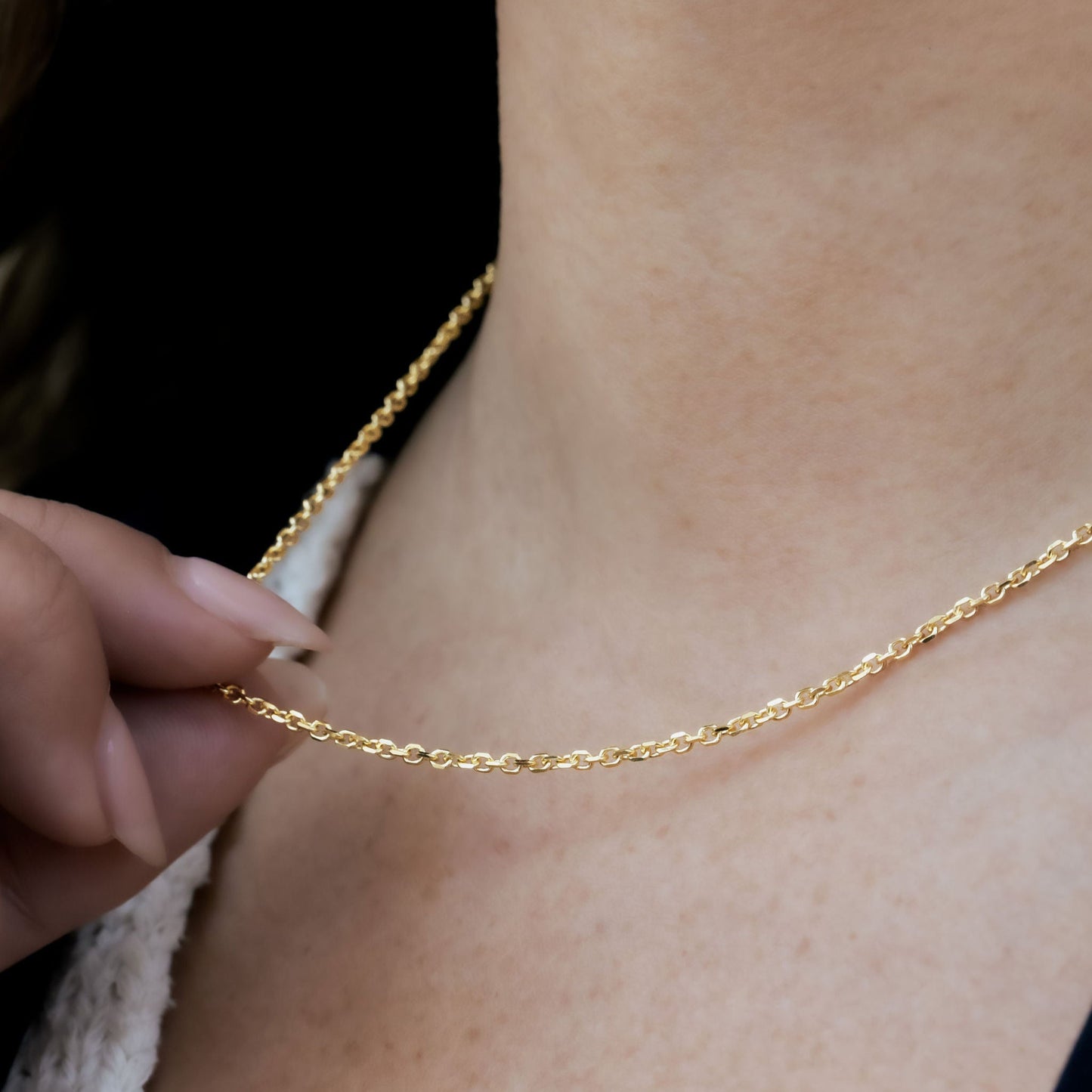 Diamond Cut Cable Chain Necklace