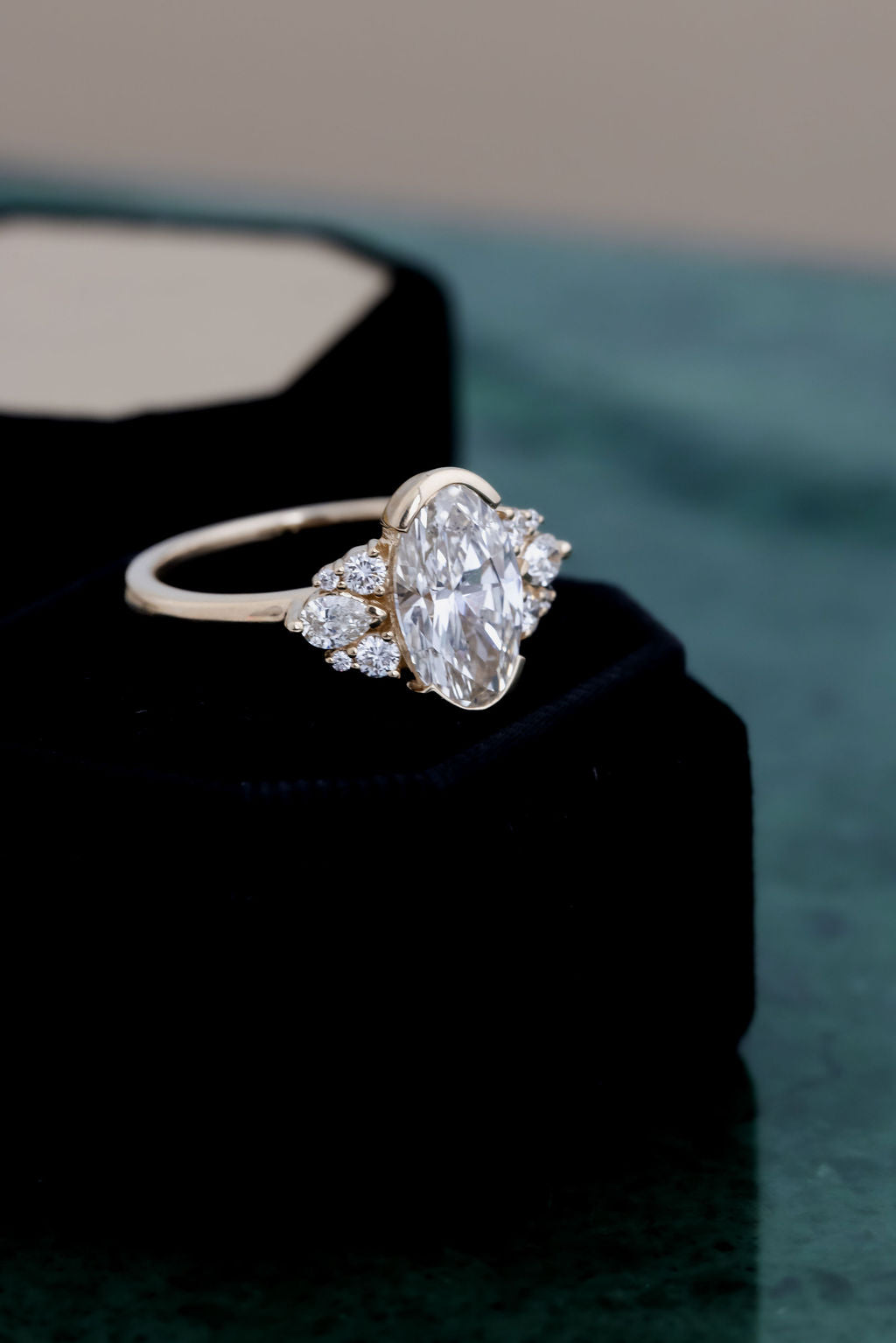 The Rene 2.45 ct Moval Natural Diamond Ring