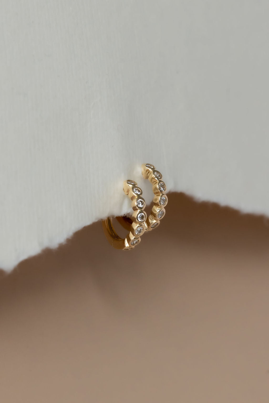 Bezel Huggie Earrings