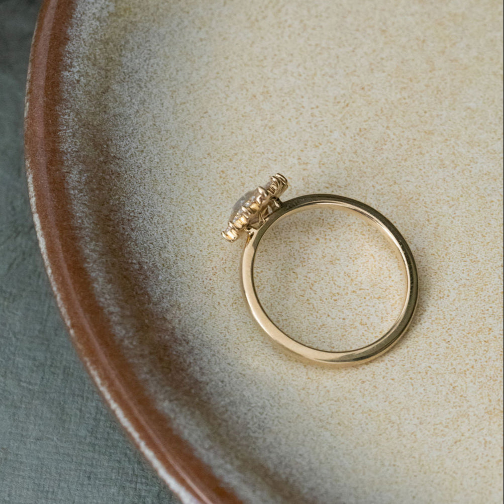 The Acadia .45 ct Pear Rustic Diamond Ring