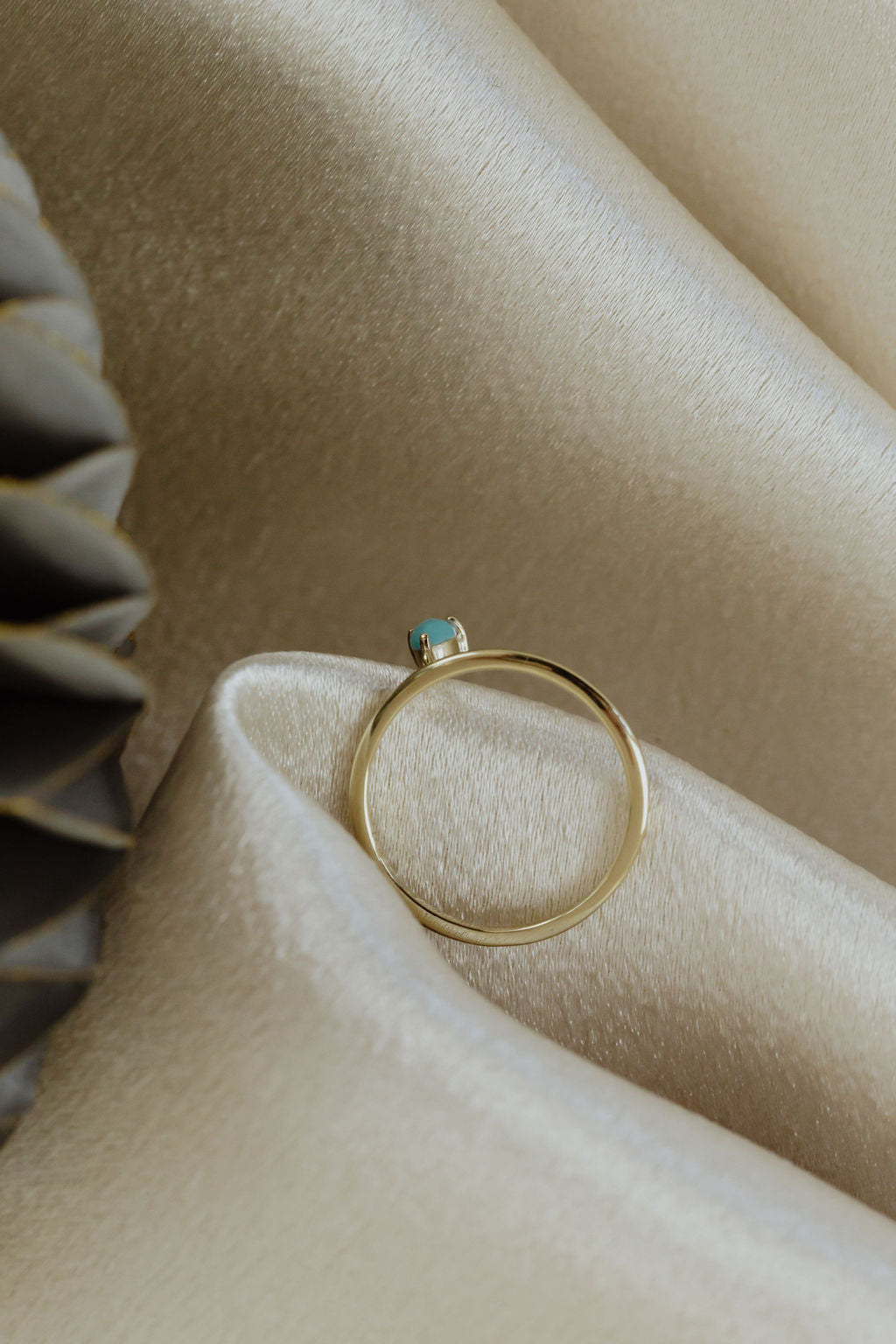 Pear Turquoise in Prongs Dangle Ring