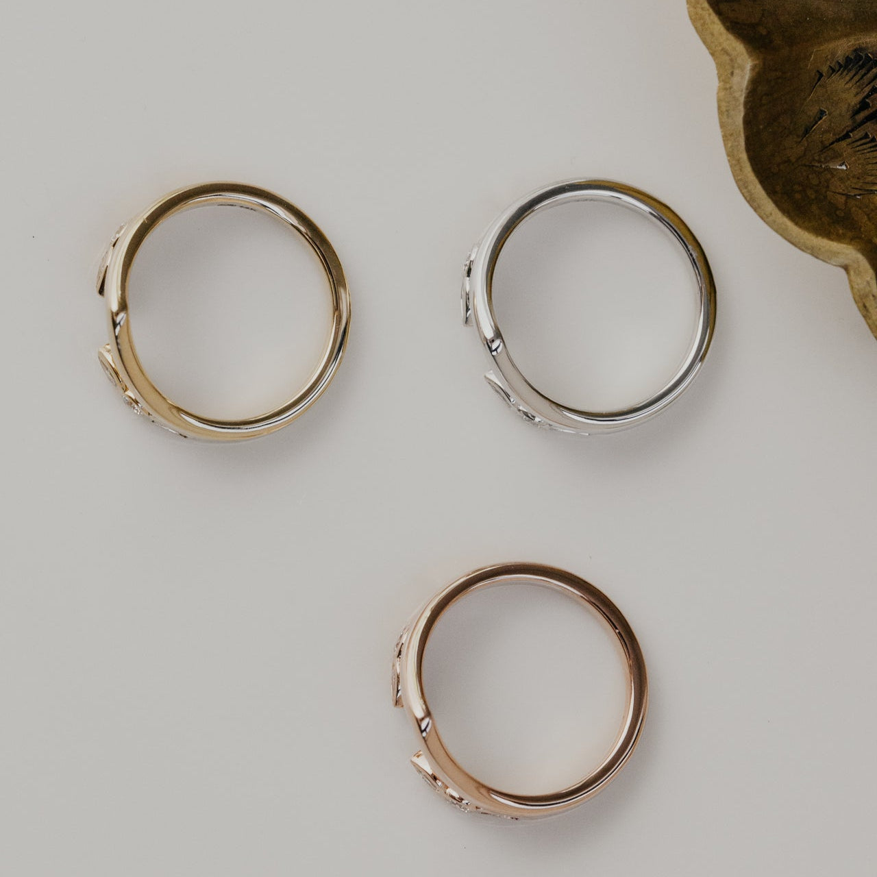 The Azalea Pear, Round, and Baguette Band