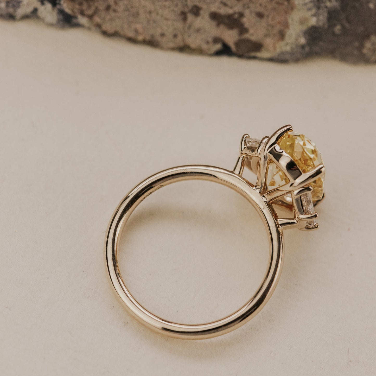 The Thalia 6.20 ct Elongated Oval Yellow Sri Lanka Sapphire Ring