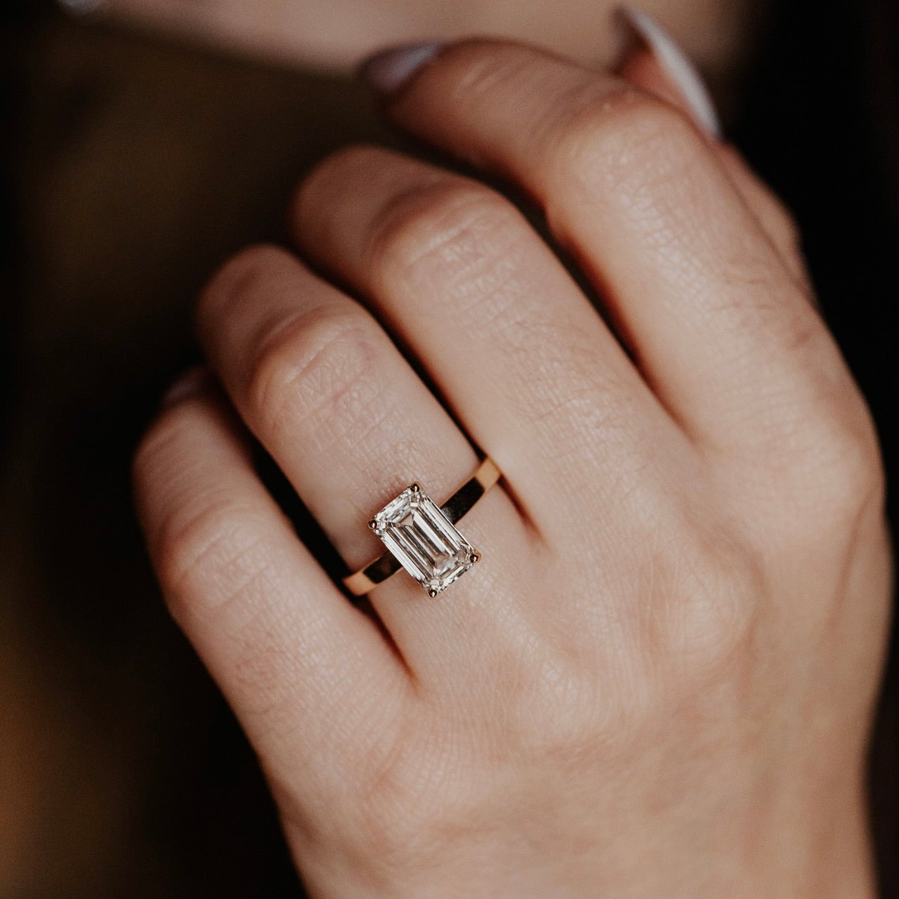 The Octavia Emerald Cut Solitaire Ring