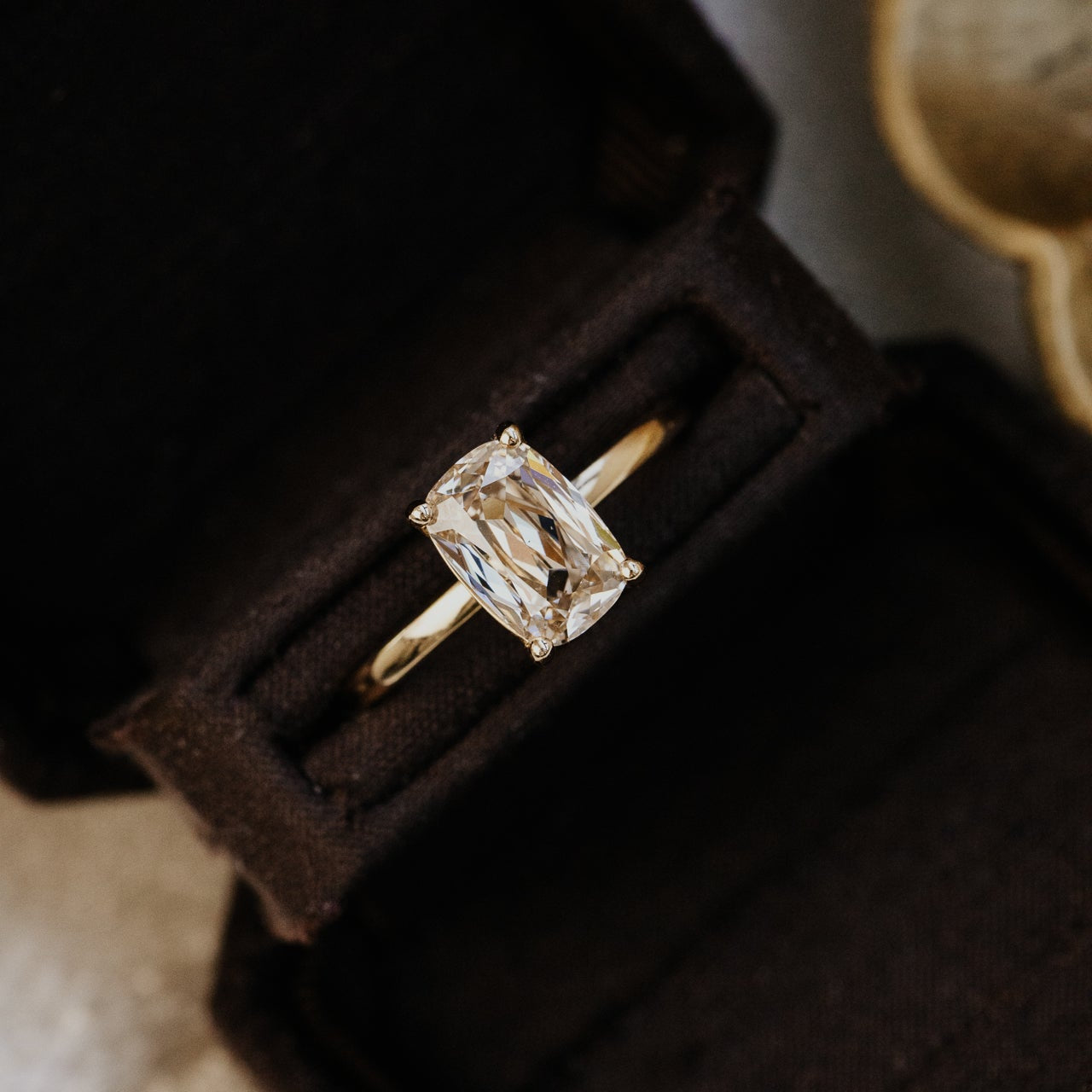 The Maeve 2.05 ct Long Cushion Champagne Solitaire