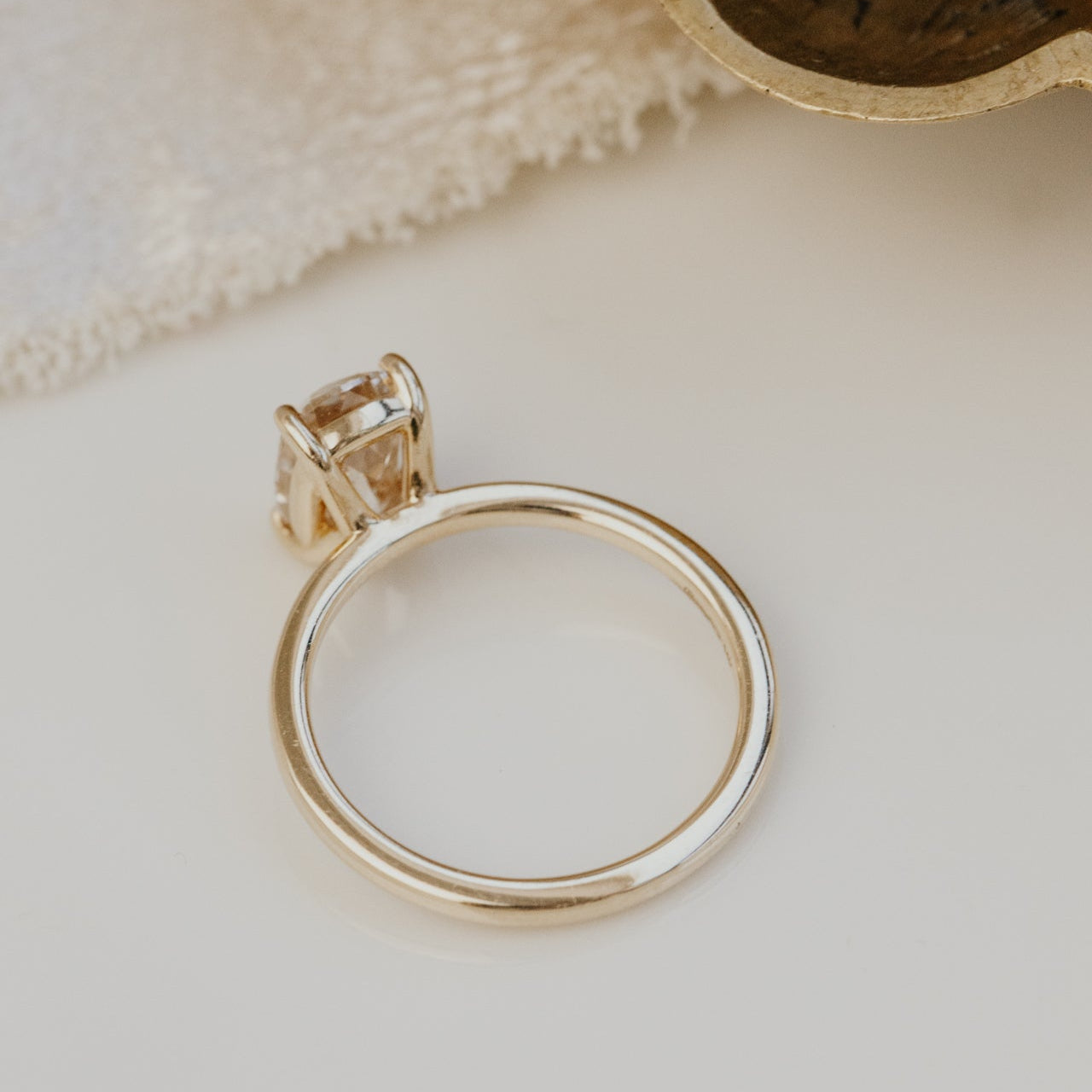 The Maeve 2.05 ct Long Cushion Champagne Solitaire