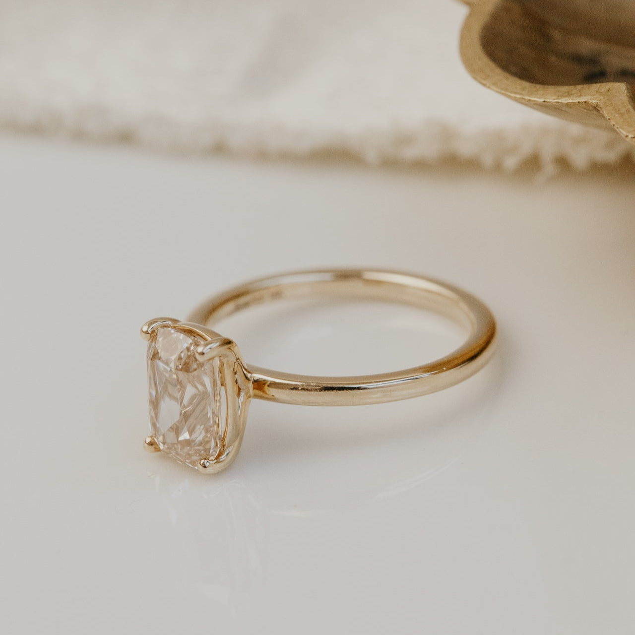 The Maeve 2.05 ct Long Cushion Champagne Solitaire