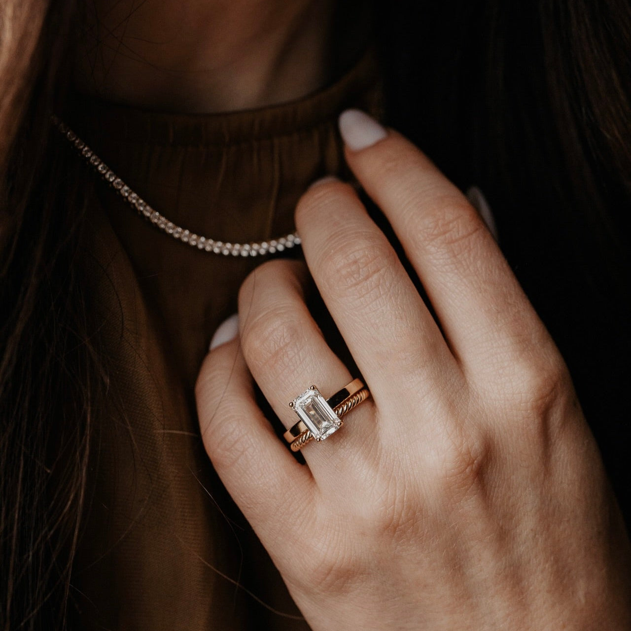 The Octavia Emerald Cut Solitaire Ring