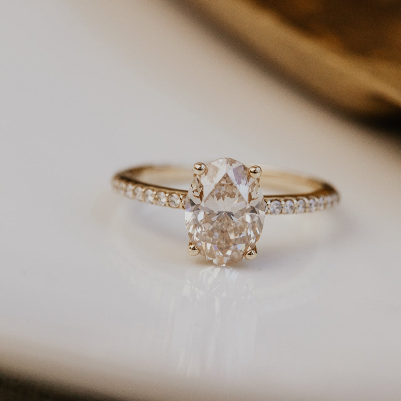 The Jenna 2.01 ct Oval Champagne Diamond Ring