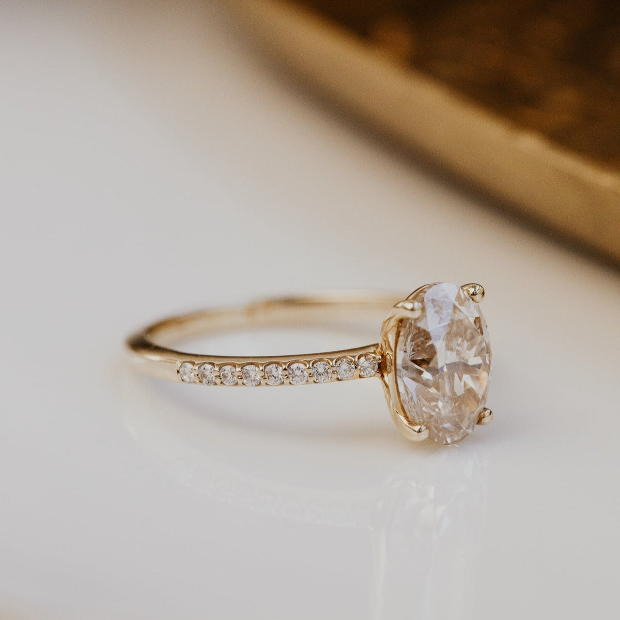 The Jenna 2.01 ct Oval Champagne Diamond Ring