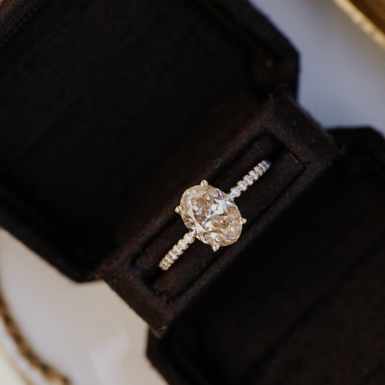 The Jenna 2.01 ct Oval Champagne Diamond Ring