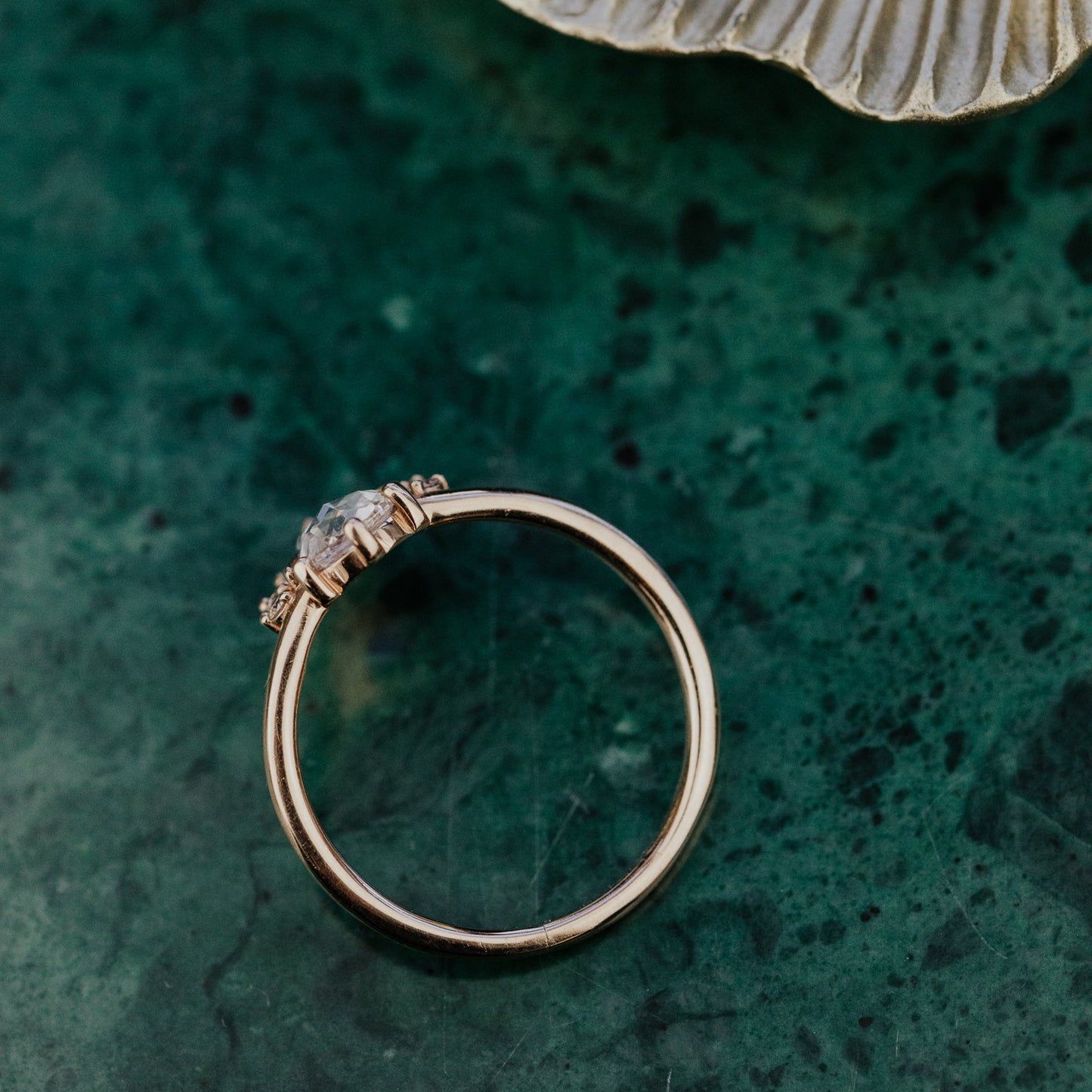 The Athena .70 ct Round Rose Cut Diamond Ring
