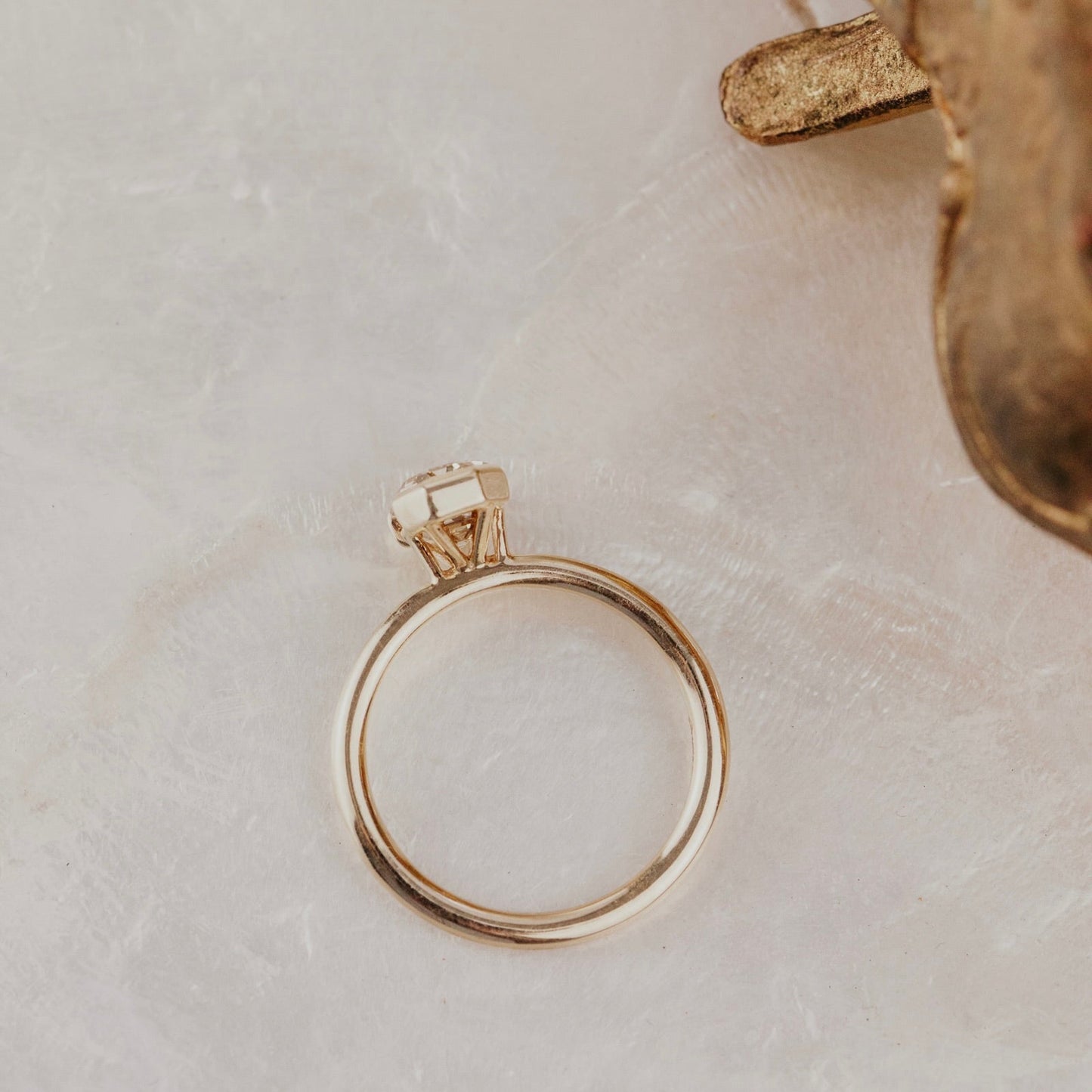 The Zadie 1.83 ct Octagon Step Cut Champagne Diamond Ring