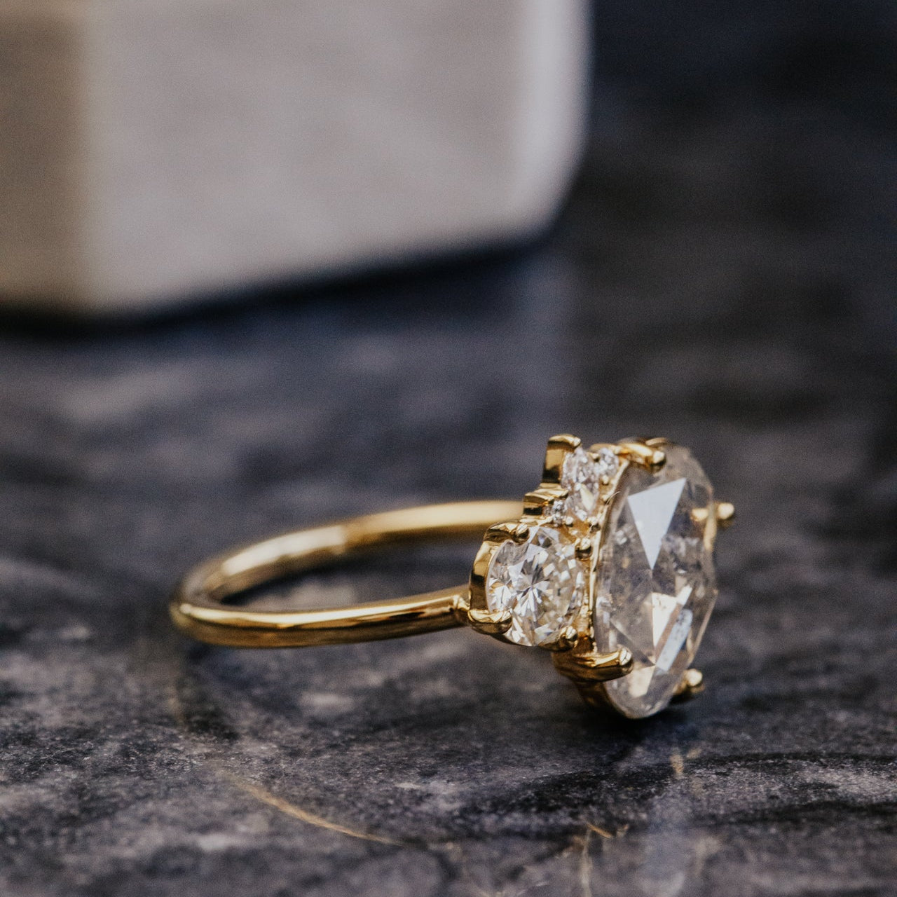 The Toi et Moi 3.59 ct Oval Galaxy and .50 ct Round Diamond Ring