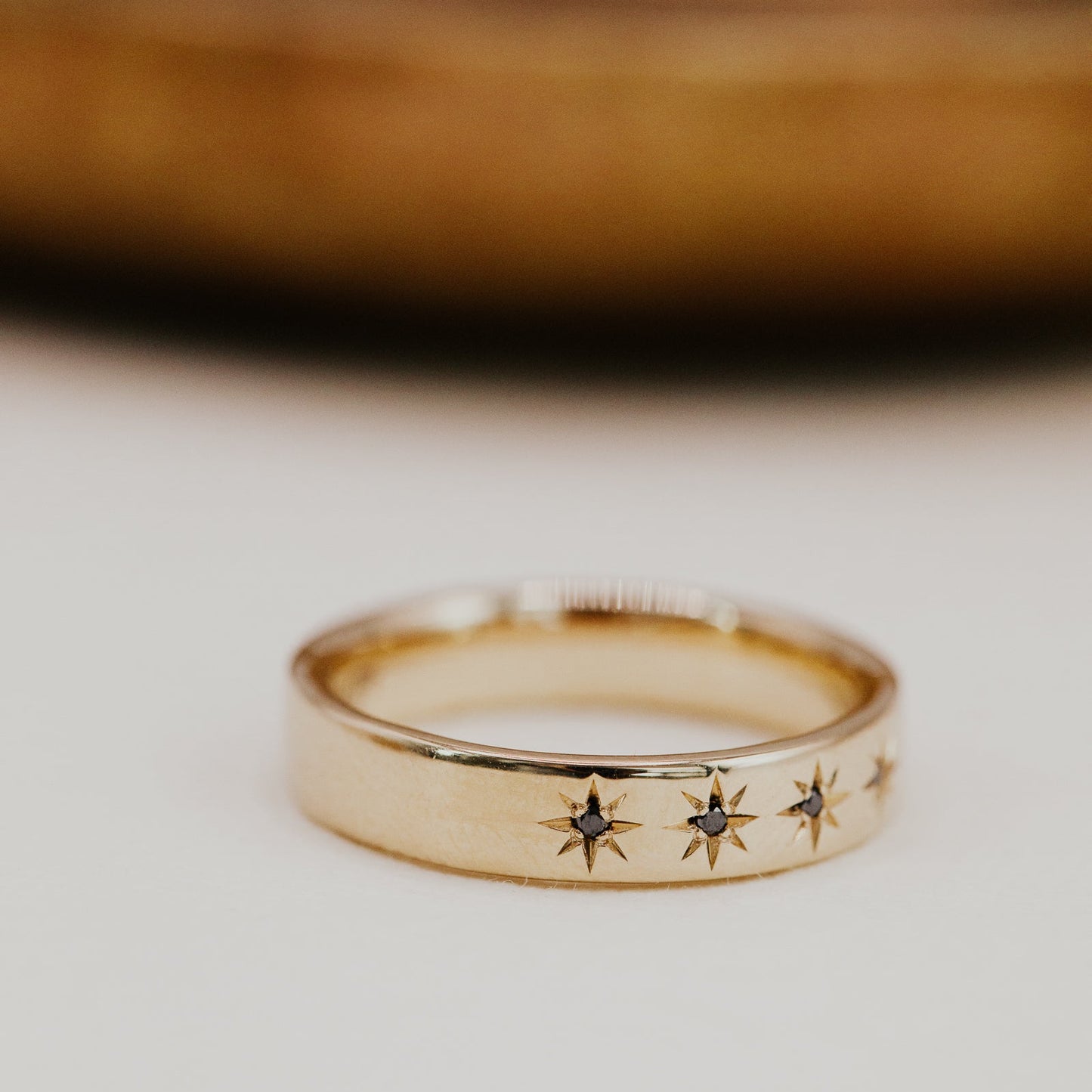The Estelle Round Black Diamond Band