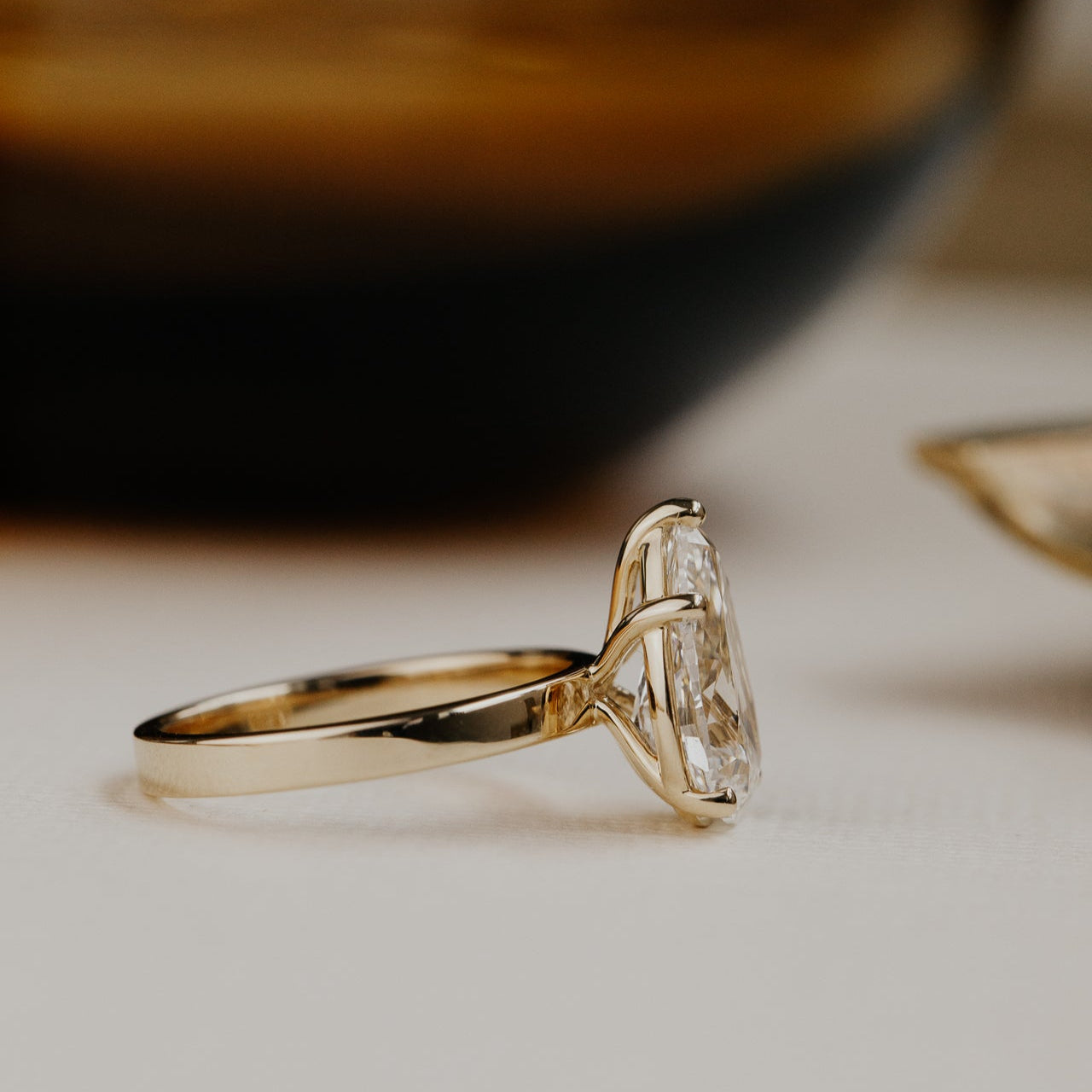 The Octavia Pear Solitaire Ring