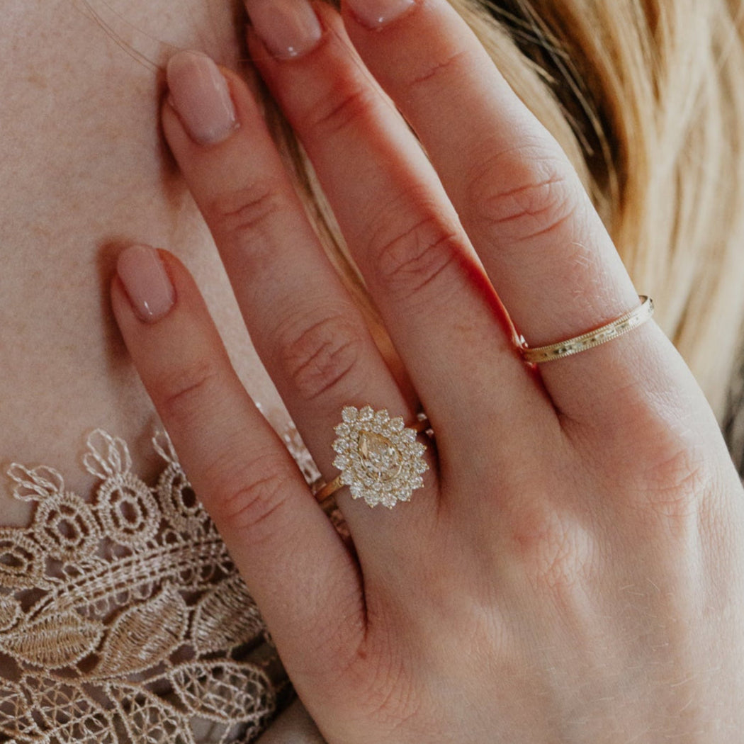 The Marseille .51 ct Pear Champagne Diamond Ring