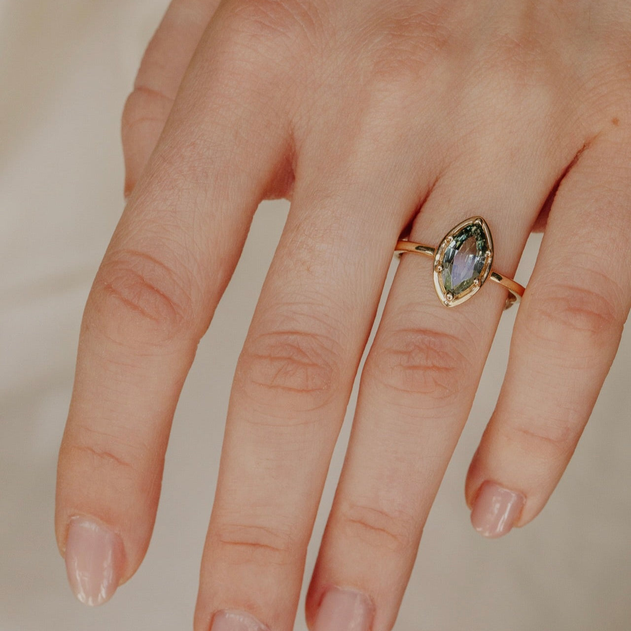 The Maren 1.94 ct Marquise Montana Sapphire Solitaire