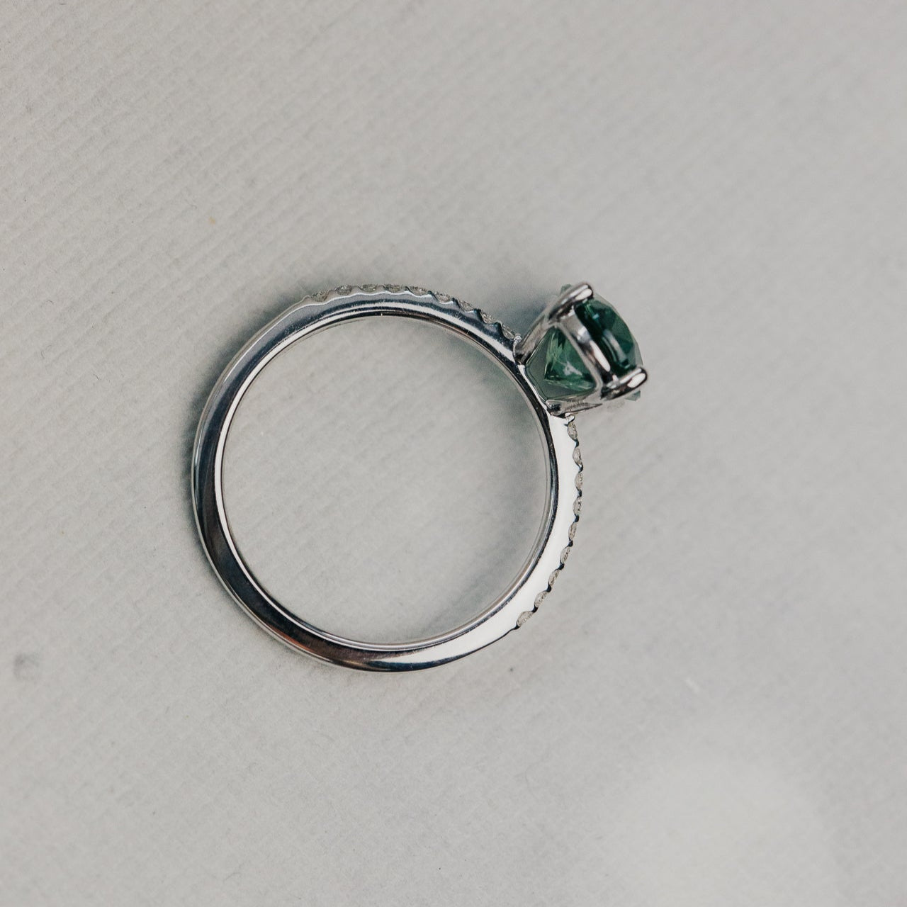 The Jenna 2.67 ct Oval Green Montana Sapphire Ring