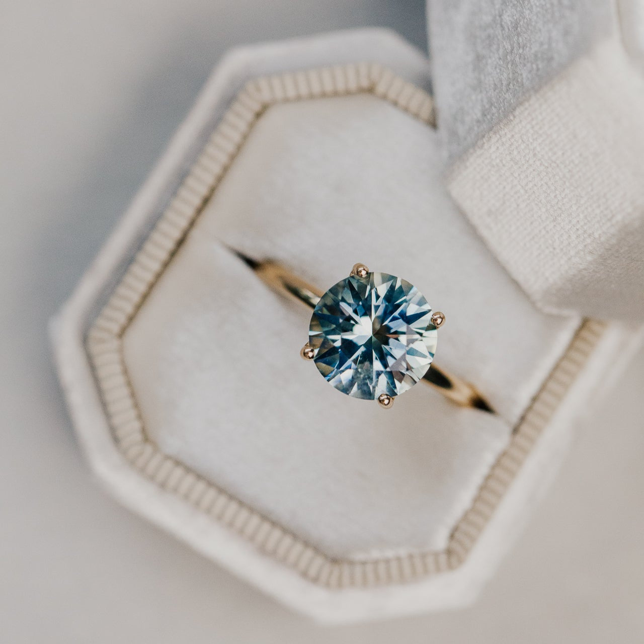 The Maeve 3.86 ct Round Montana Sapphire Solitaire