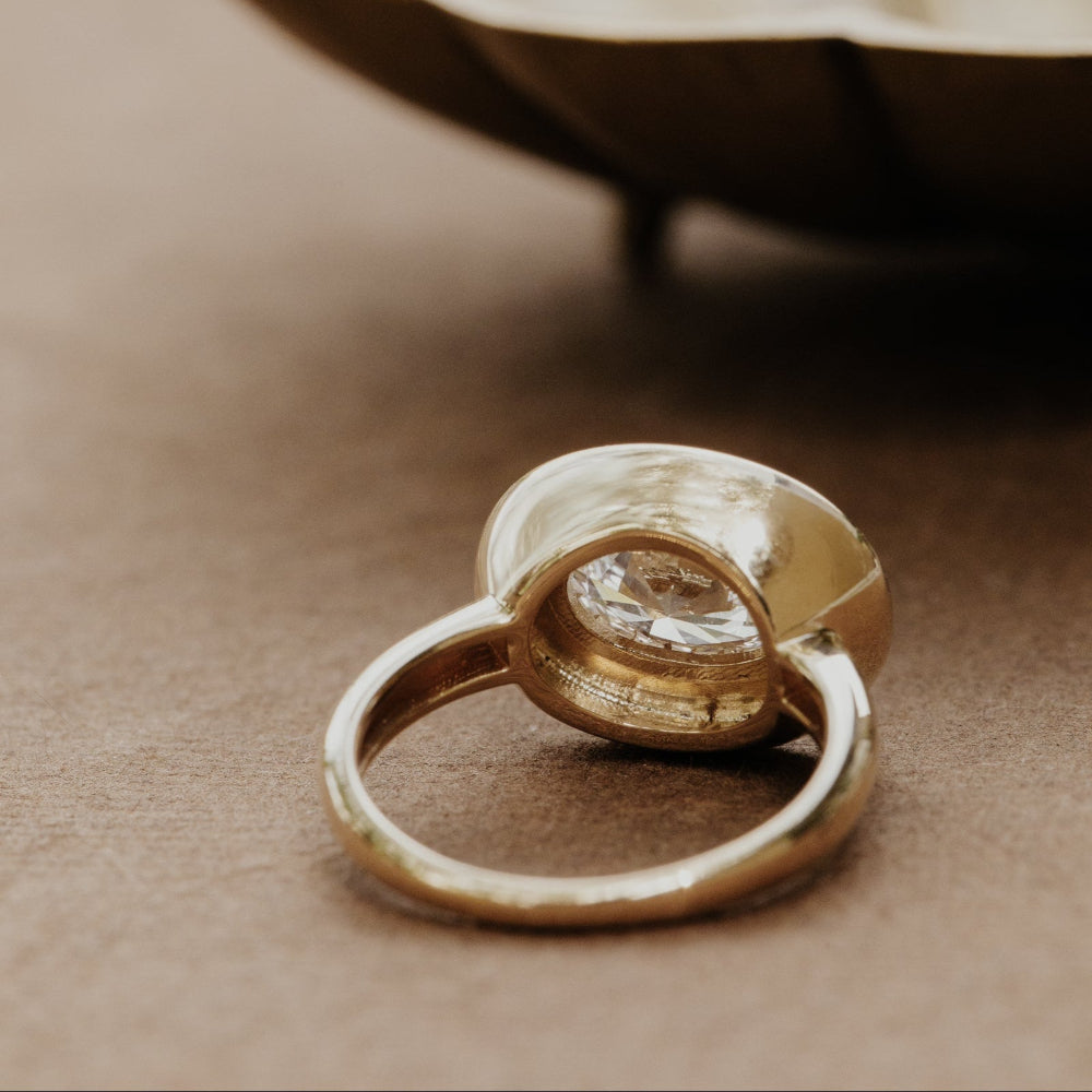 The Ripple Oval Lab Grown Diamond Pinky Ring