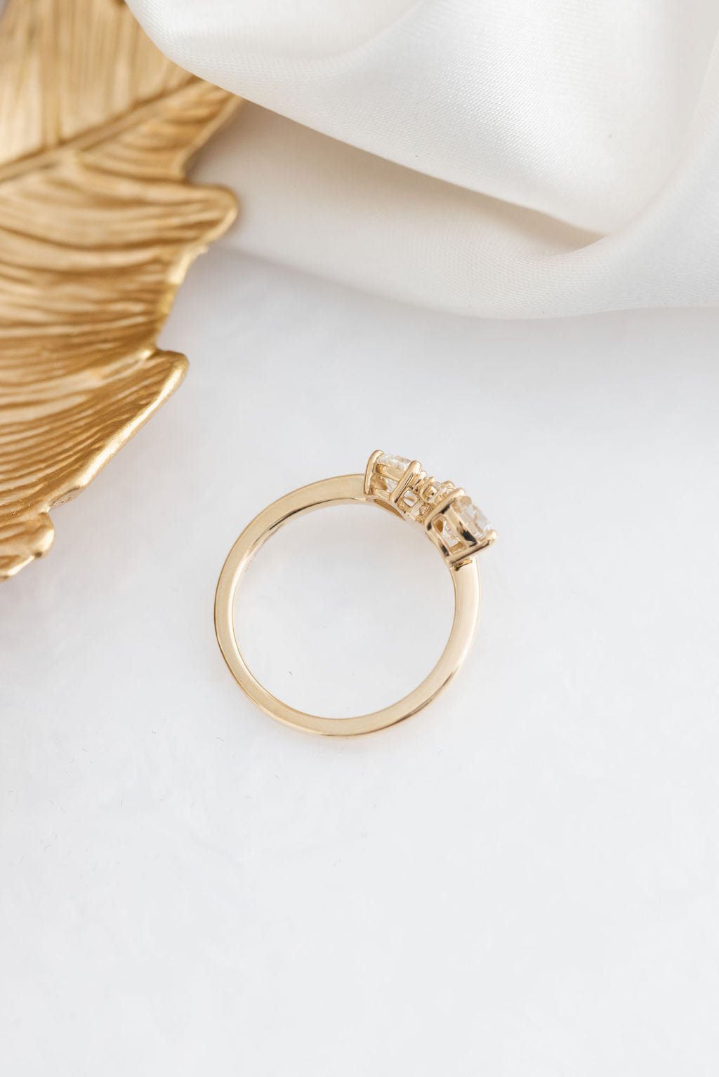 The Toi et Moi 1.00 ct Pear Champagne and .50 ct Pear White Diamond Ring