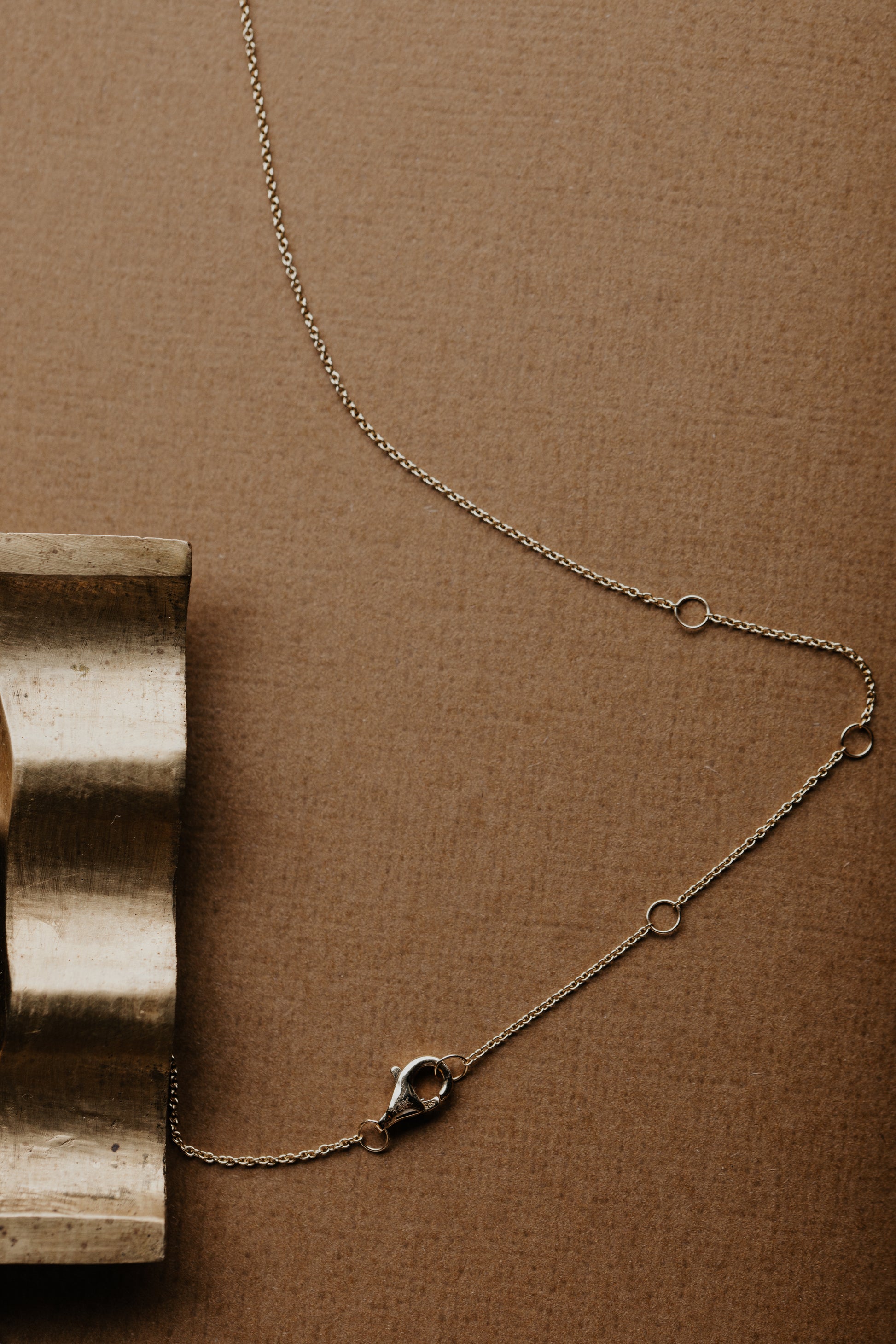 Two Pear Diamonds on Chain Necklace clasp and adjustable chain