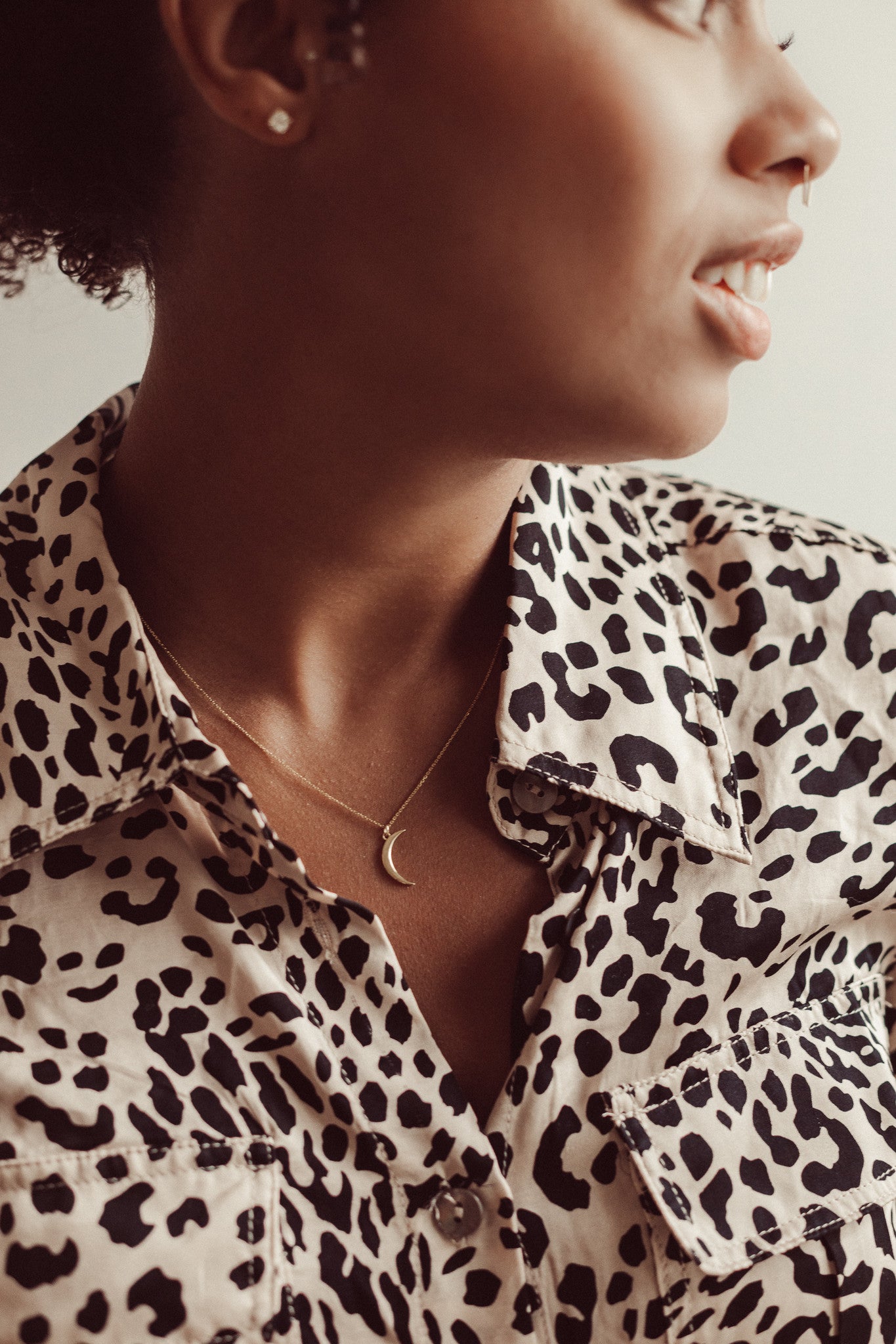 Thin Crescent Moon Necklace