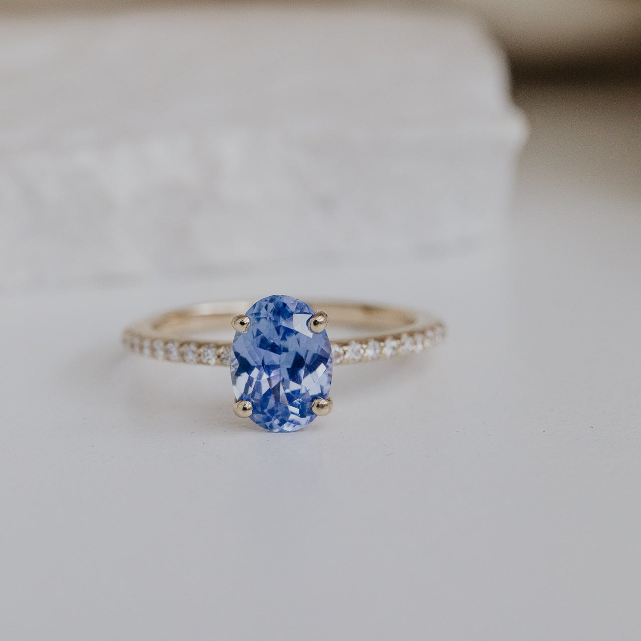 Build Your Own .96 ct Oval Blue Montana Sapphire Ring