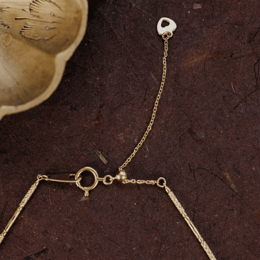 Textured Flexible Ball Gold Necklace