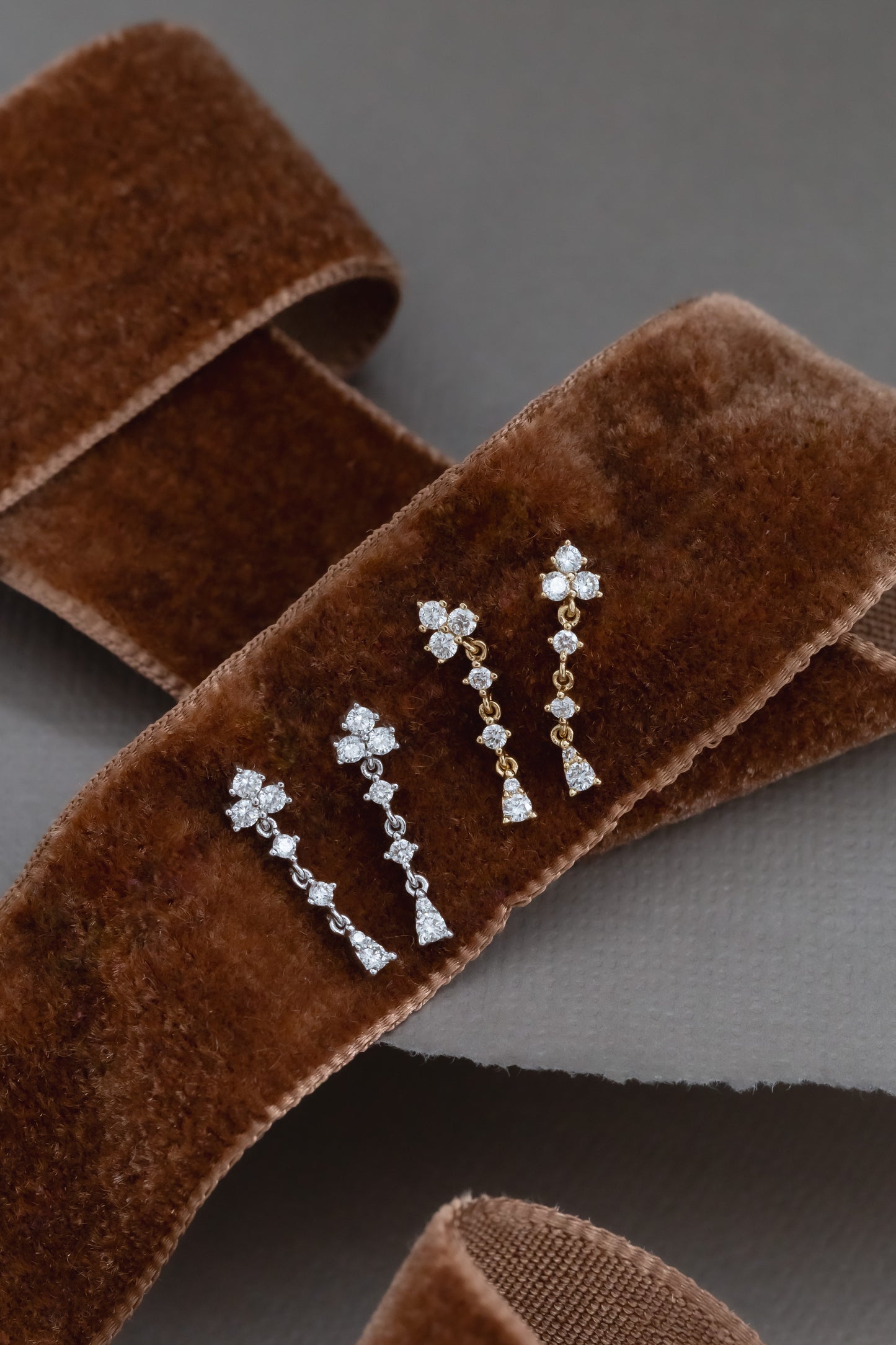 Diamond Cluster with Dangle Diamonds Earrings